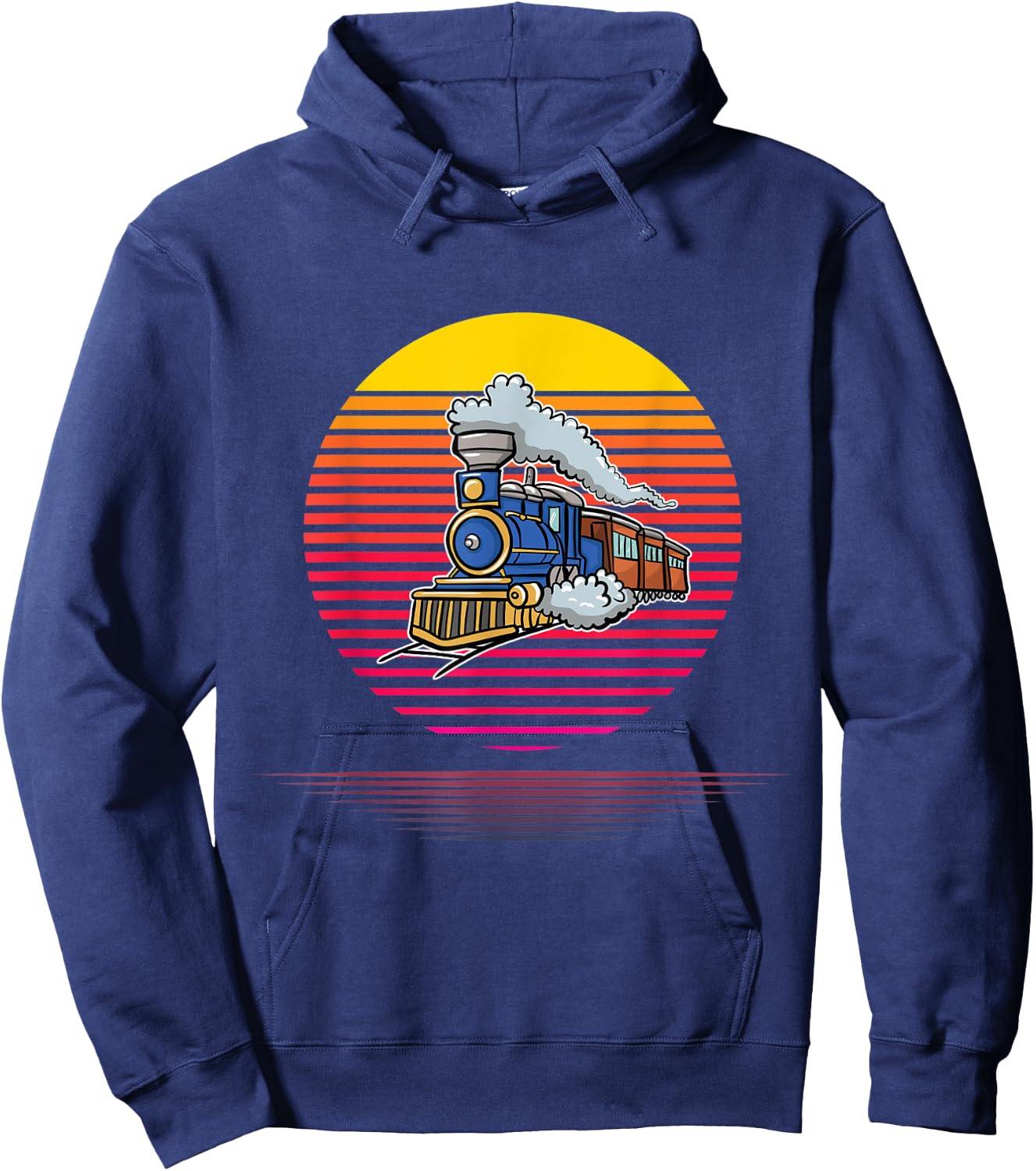 Retro Train Conductor Model Railroad Fanatic Engineer Gift Hoodie - Hoodie | Navy