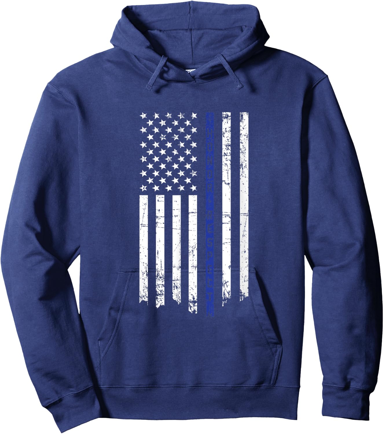 Honor & Respect Police Officer Thin Blue Line Flag Hoodie - Hoodie | Navy