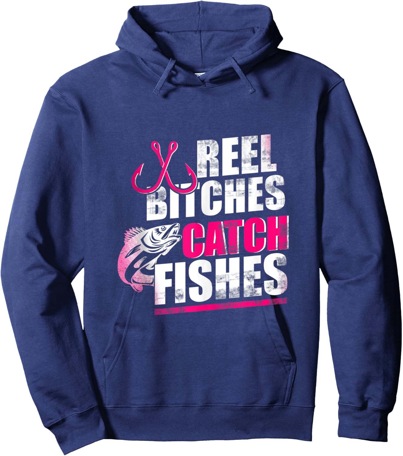 Reel Bitches Catch Fishes Funny Fishing Hoodie - Hoodie | Navy