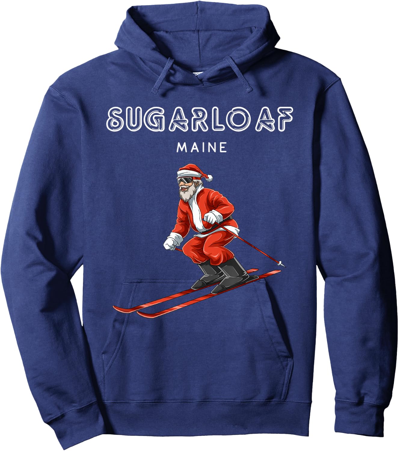 Santa Claus - Sugarloaf Maine USA Ski Resort Retro Gift Hoodie - Hoodie | Navy