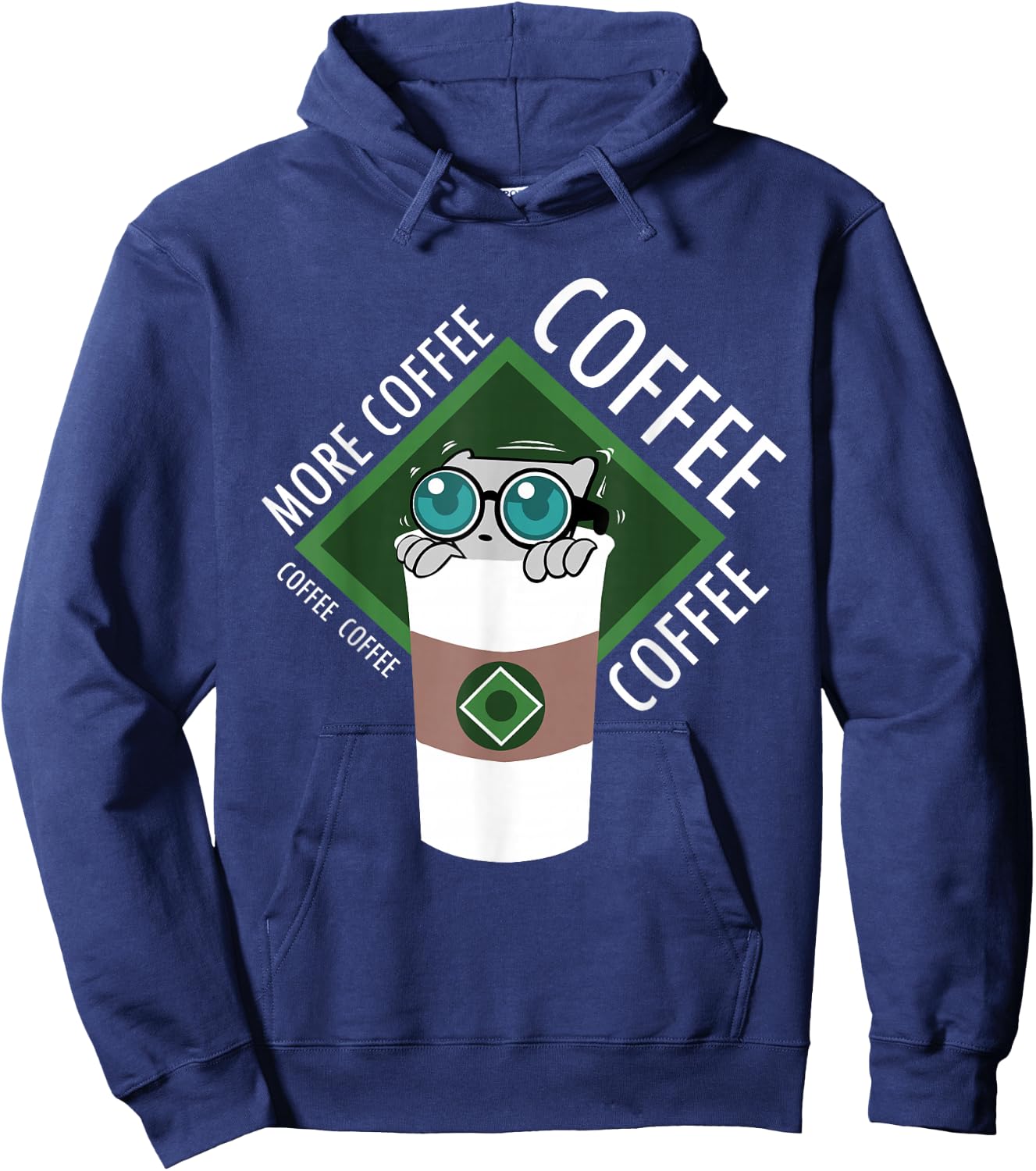 More Coffee! Mushroom-E Hoodie - Hoodie | Navy