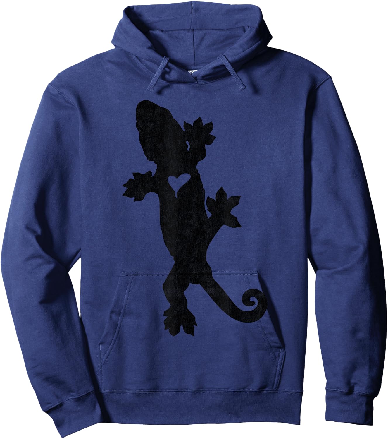 Leachie New Caledonian Gecko Artsy distressed Hoodie - Hoodie | Navy