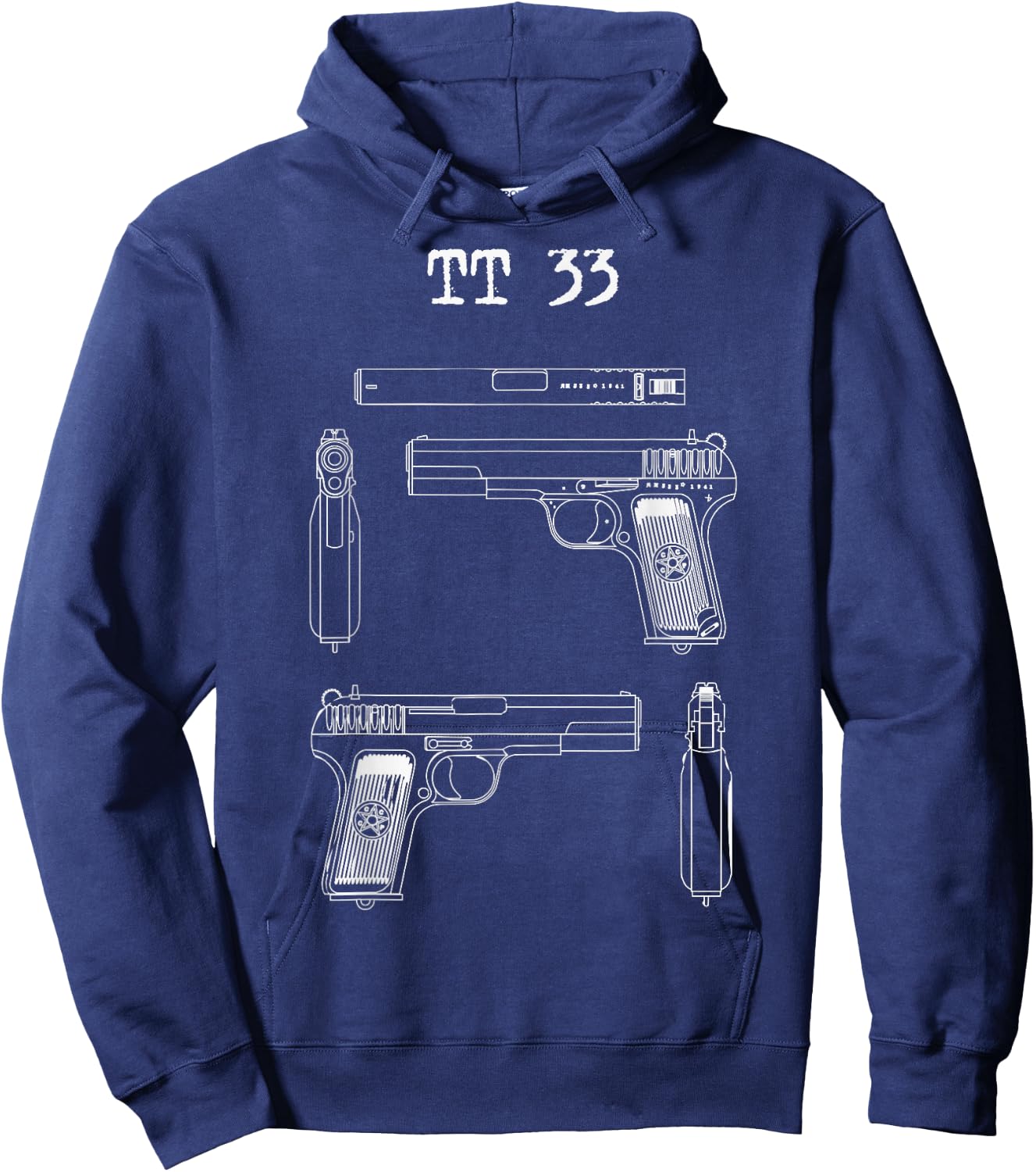 TT33 Tokarev blueprints, range Hoodie - Hoodie | Navy