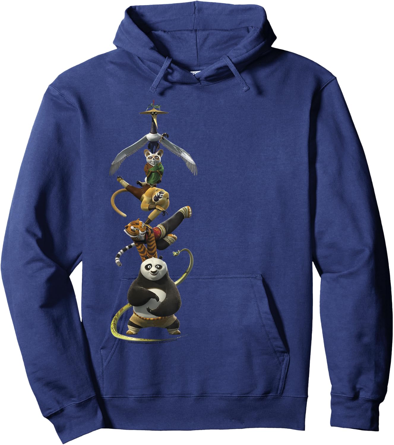 Kung Fu Panda Po and The Furious Five Stack Portrait Hoodie - Hoodie | Navy