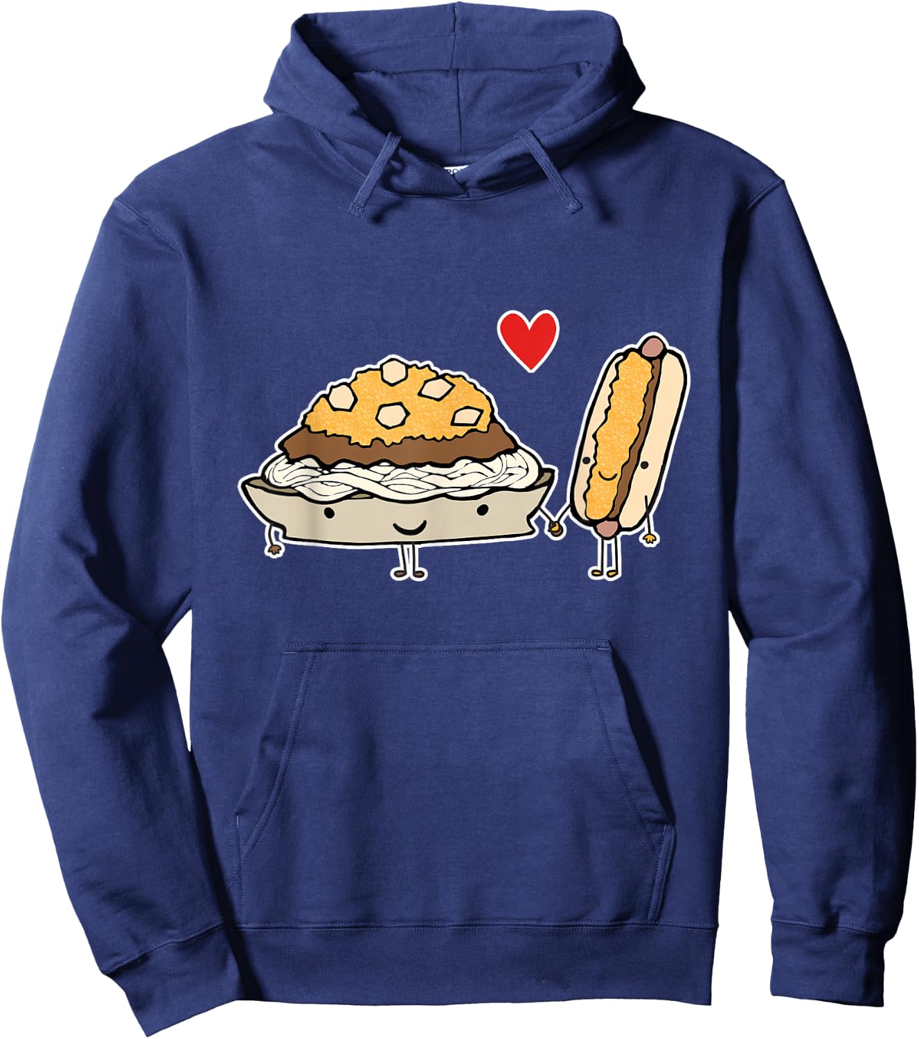 Cincinnati Style Chili 3 Way and Cheese Coney T Shirt Hoodie - Hoodie | Navy