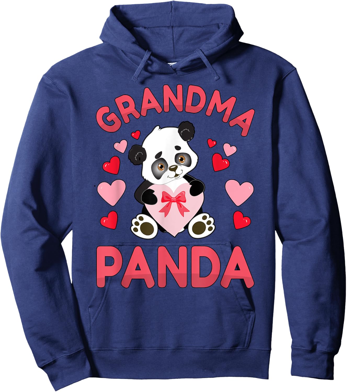 Grandma Panda Her Birthday Love Heart Grandmother Bear Lover Hoodie - Hoodie | Navy