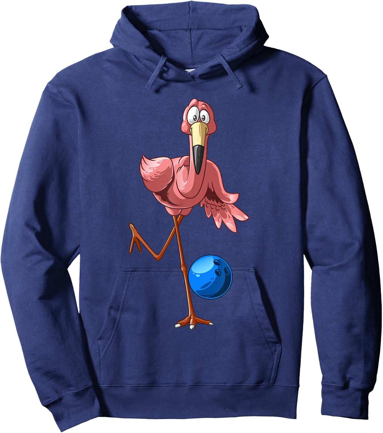 Cool Bowling Flamingo | Funny Shorebirds Lover Player Gift Hoodie - Hoodie | Navy