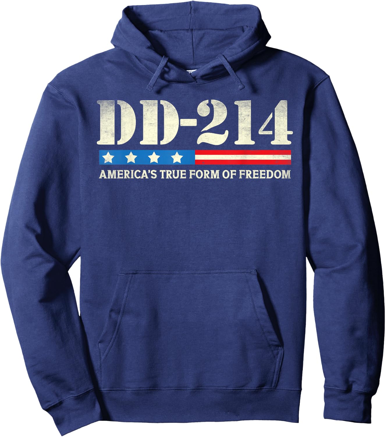 DD-214 Alumni Veterans Patriotic US American Flag Hoodie - Hoodie | Navy