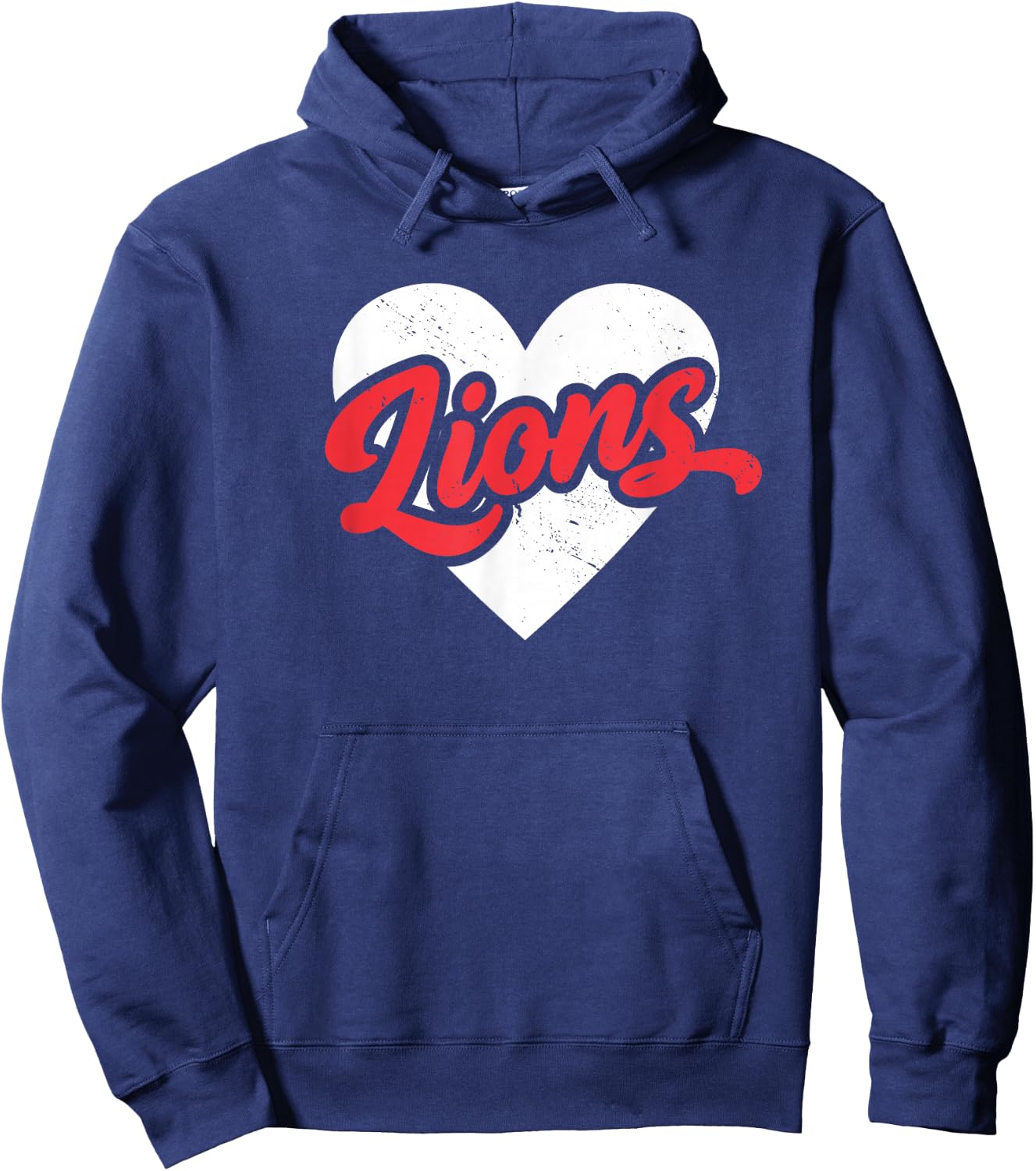 Vintage Lions High School Go Lions Pride Heart Hoodie - Hoodie | Navy