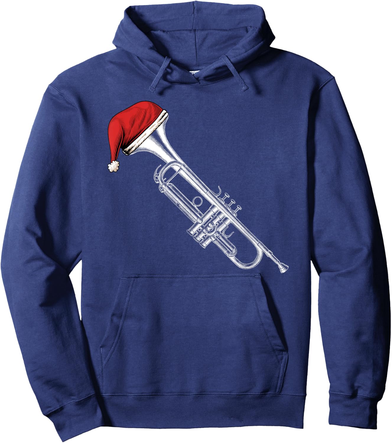 Santa Trumpet Christmas Jazz Music Xmas | For Trumpet Player Hoodie - Hoodie | Navy