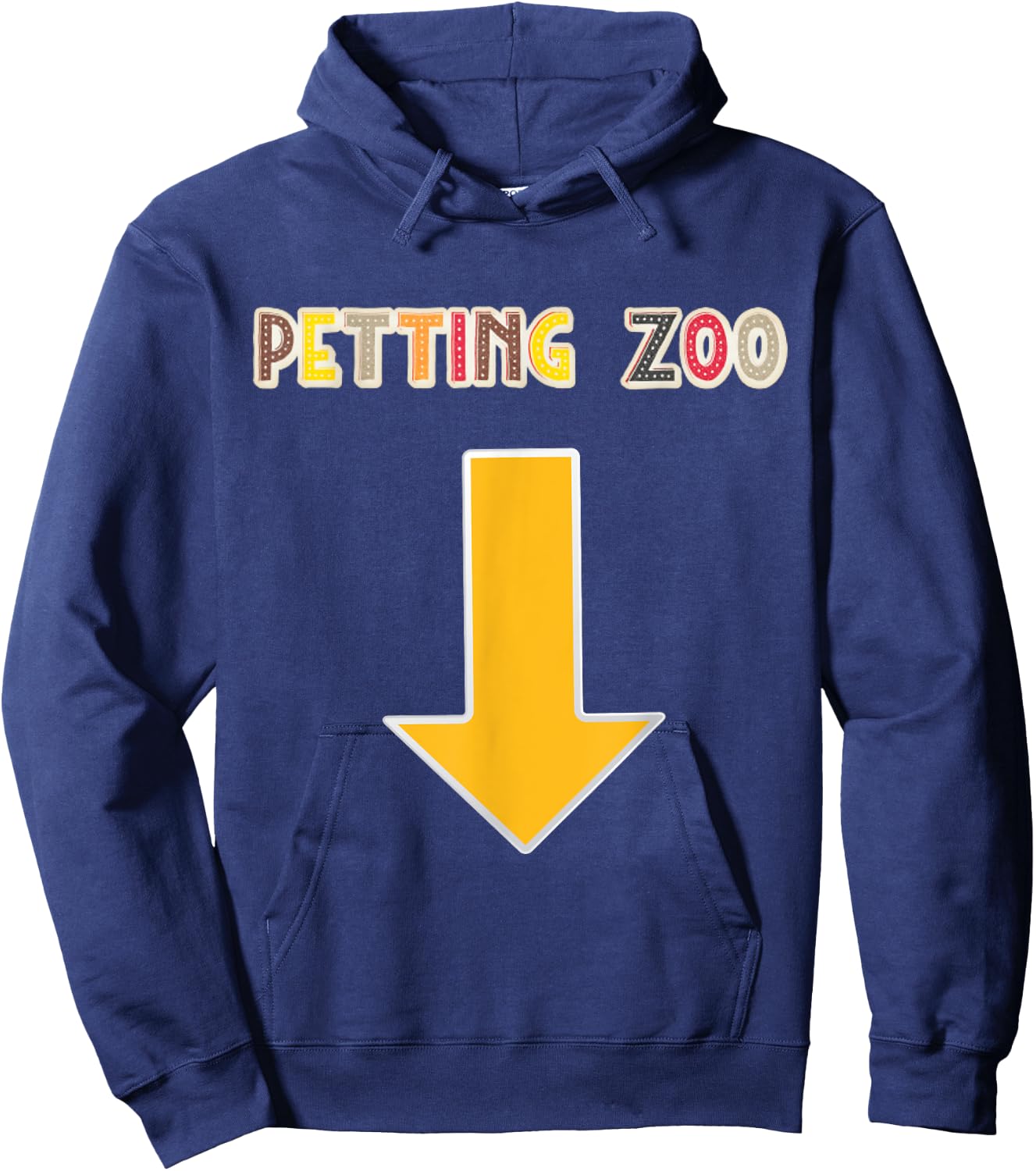 Funny Guys Adult Humor Petting Zoo Arrow Down Hoodie - Hoodie | Navy