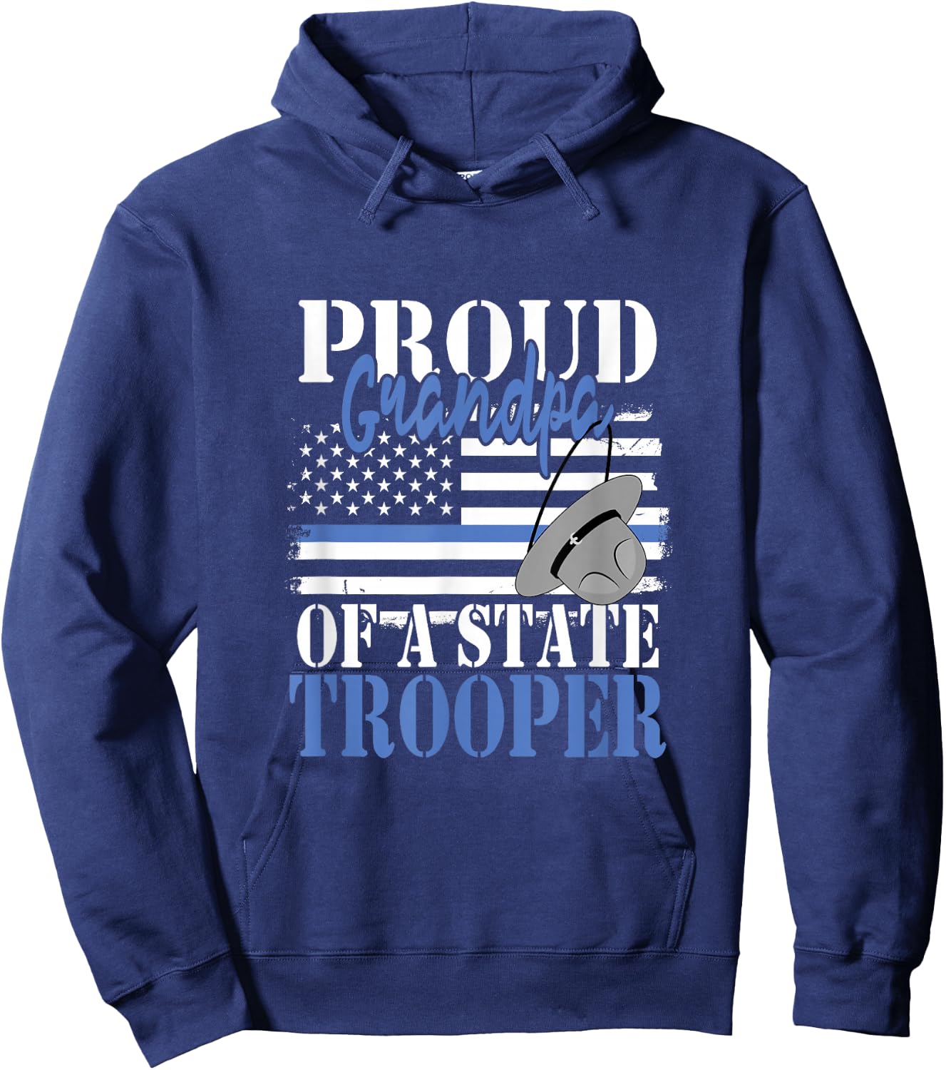 Proud Grandpa of a State Trooper Police Officer Graduation Hoodie - Hoodie | Navy