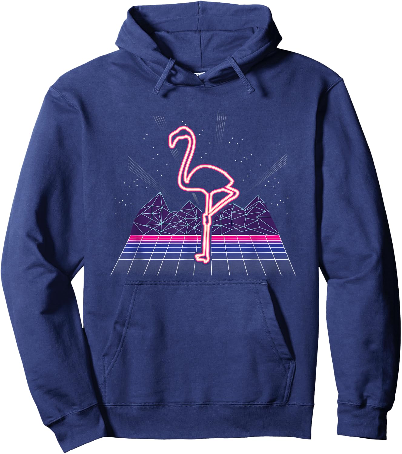 Retro Neon Flamingo 80s I 70s Nostalgic Gift Hoodie - Hoodie | Navy