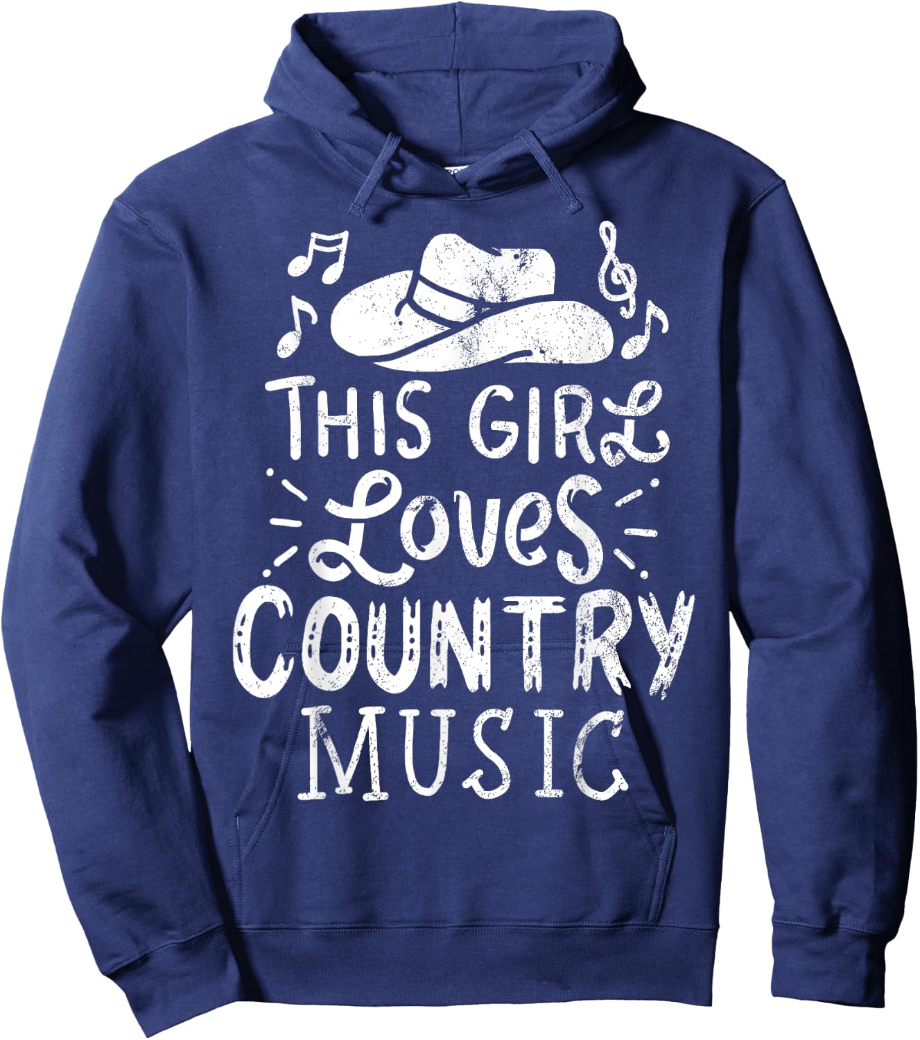 Country Music Western Hat Musician Hoodie - Hoodie | Navy