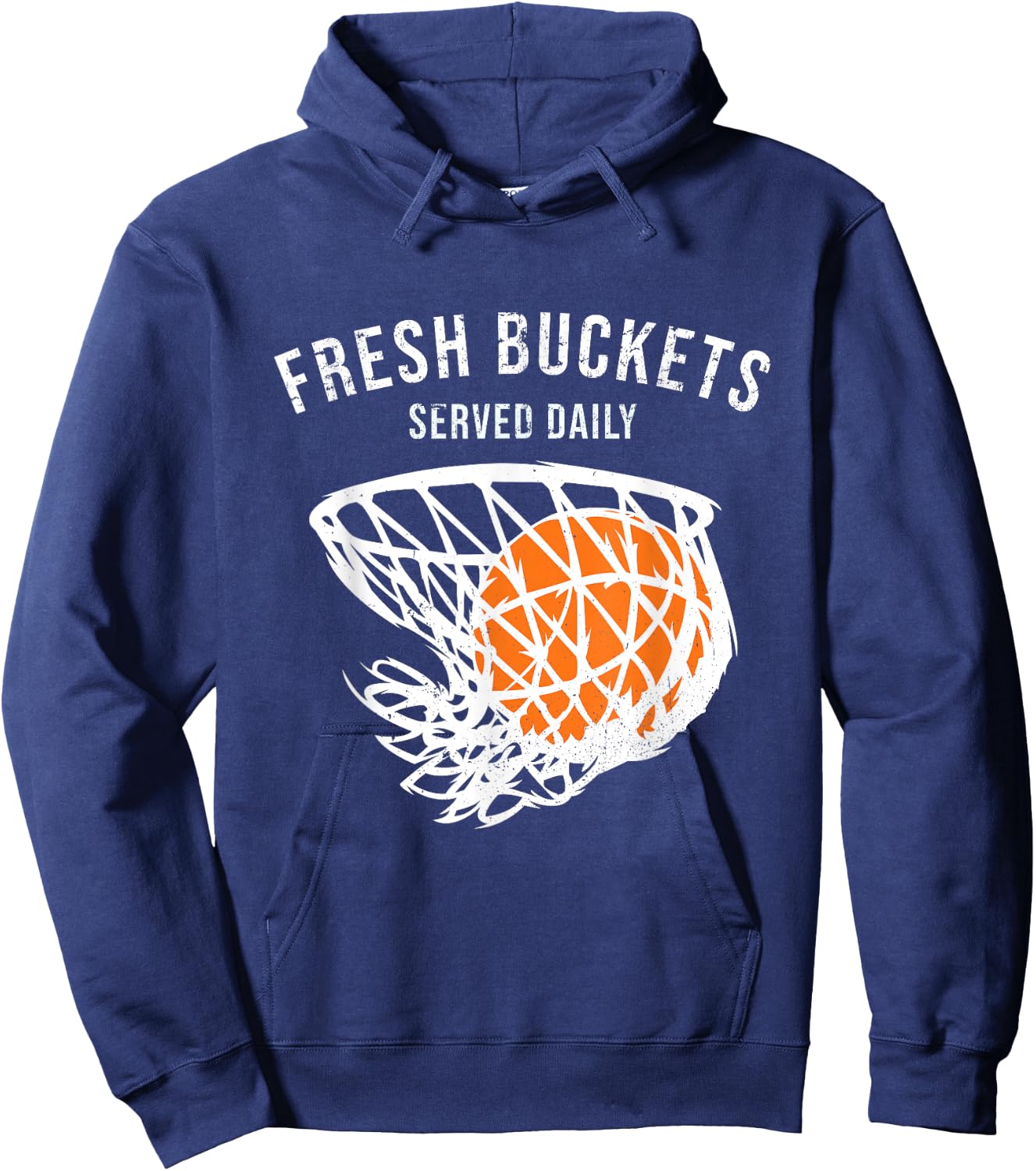 Cute Basketball Player Lover Fresh Buckets Served Daily Hoodie - Hoodie | Navy