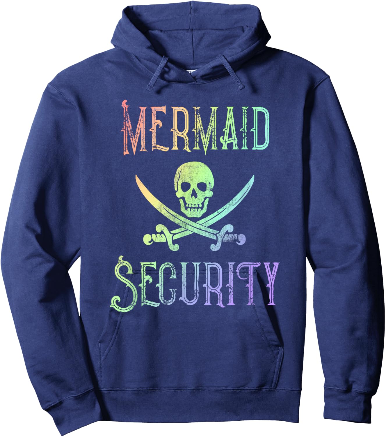 Rainbow Pirate Mermaid Security Halloween Costume Party Small Hoodie - Hoodie | Navy