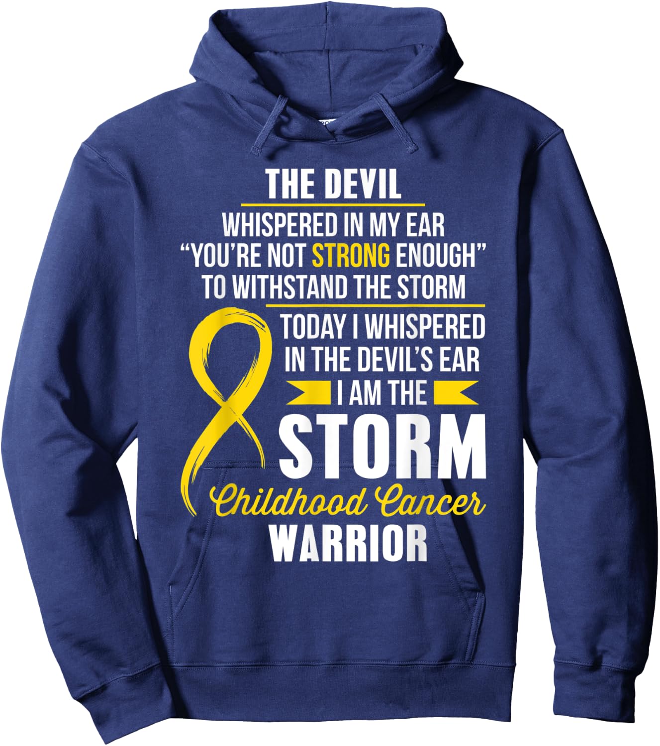 Childhood Cancer Warrior - I am the Storm Hoodie - Hoodie | Navy