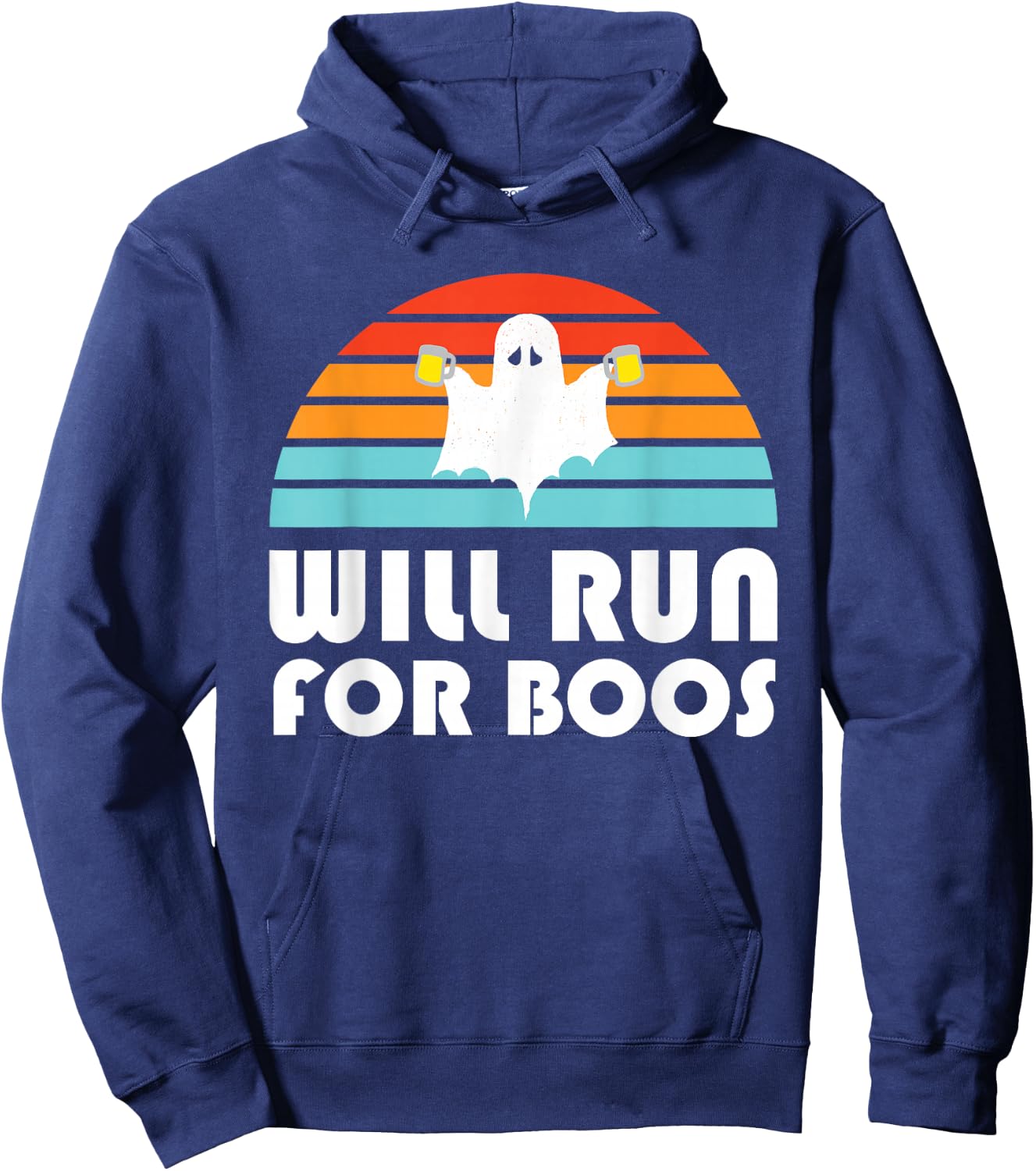 Halloween Running Will Run For Boos Beer Hoodie - Hoodie | Navy