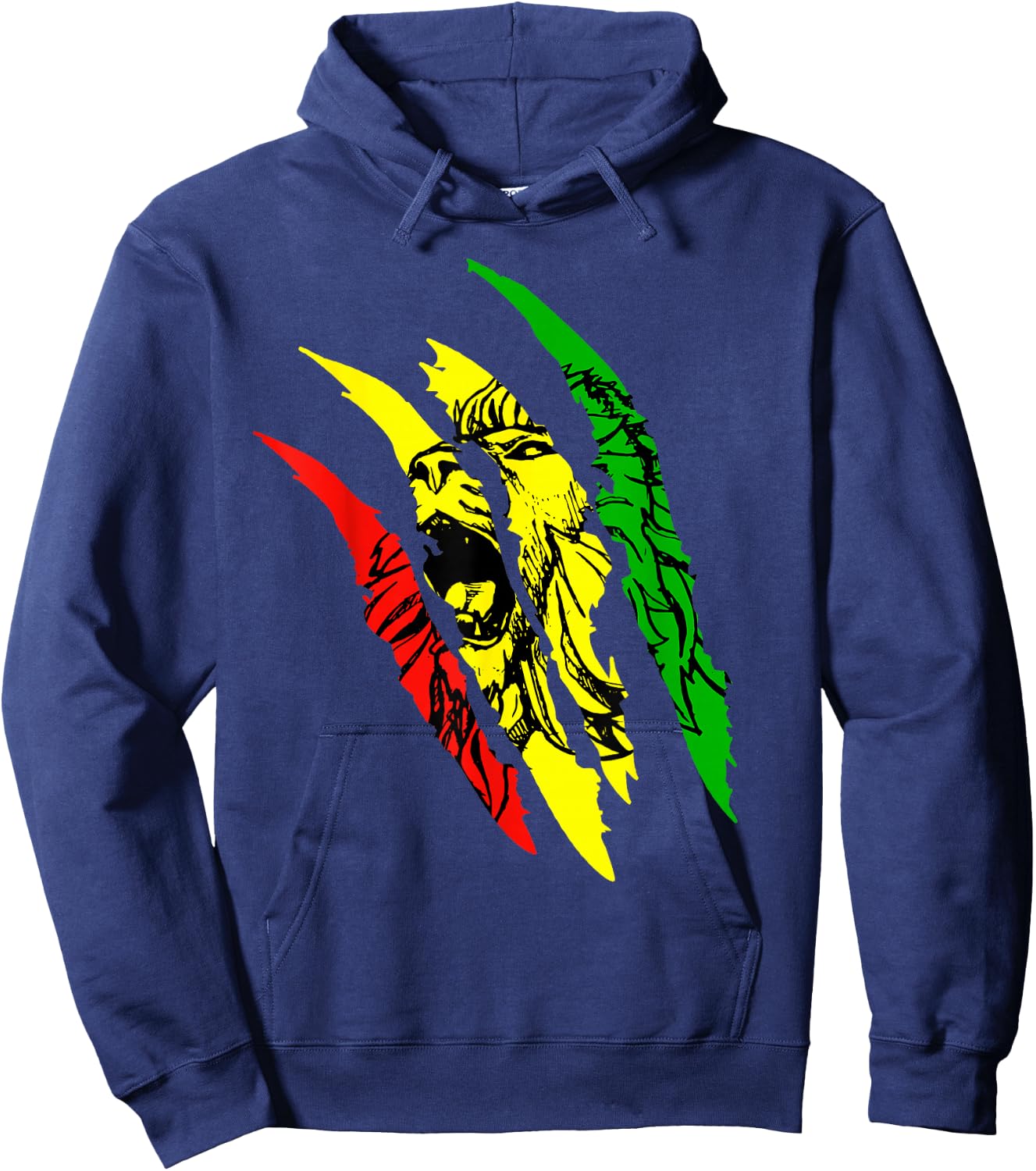 Reggae Lion of Judah T- Jamaican Roots Rasta African Hoodie - Hoodie | Navy