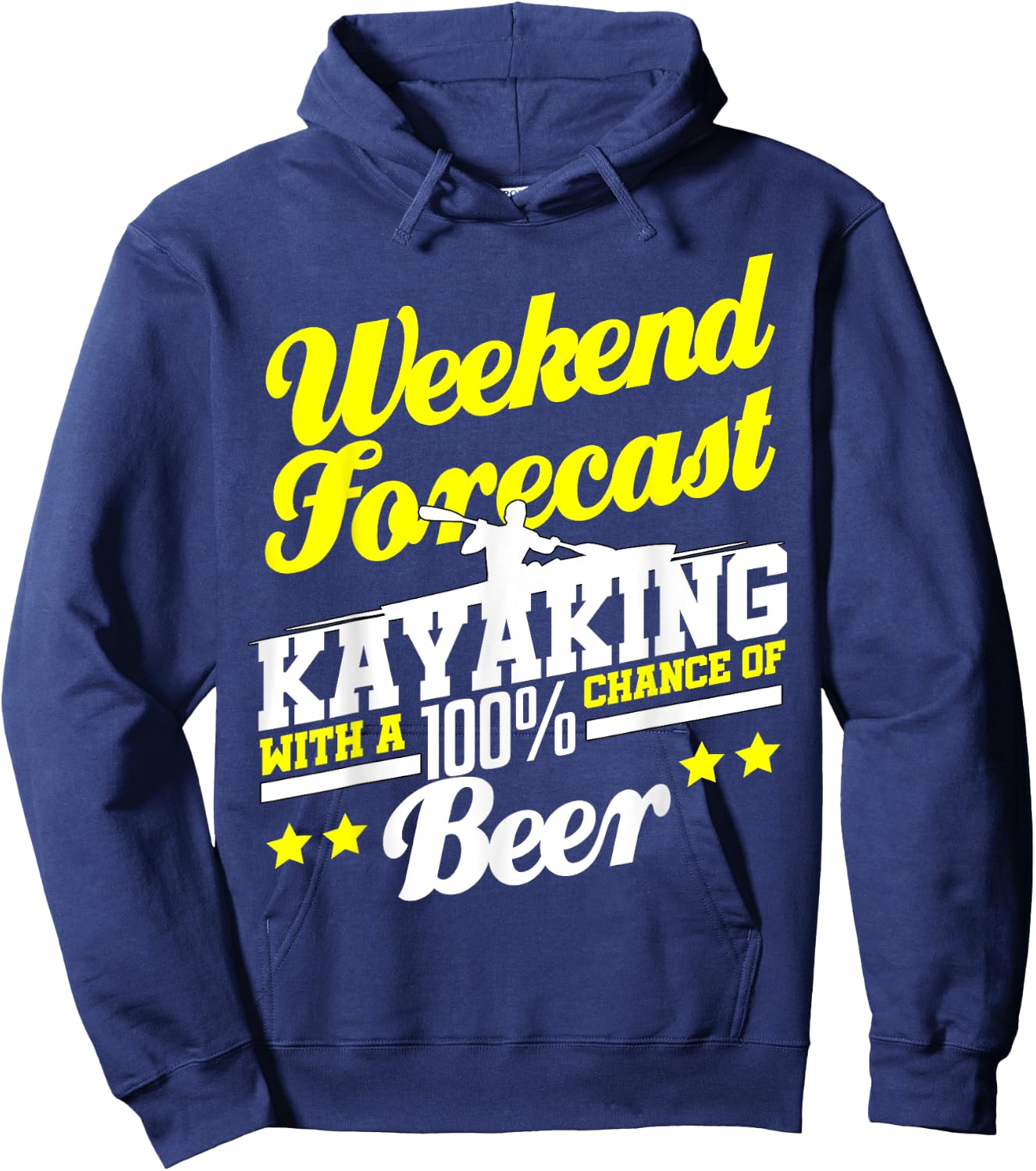 Funny Kayaking Forecast Beer Kayak Kayaker Outdoors Hoodie - Hoodie | Navy