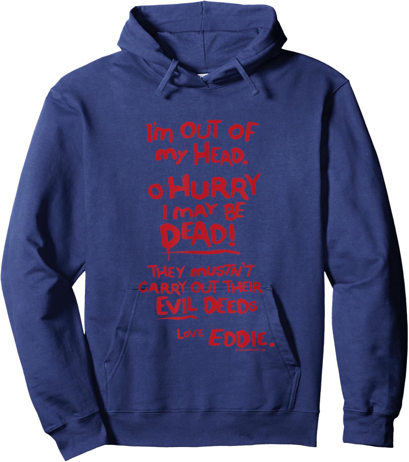 Rocky Horror Show Hot Patootie Eddie Red Lyrics Hoodie - Hoodie | Navy
