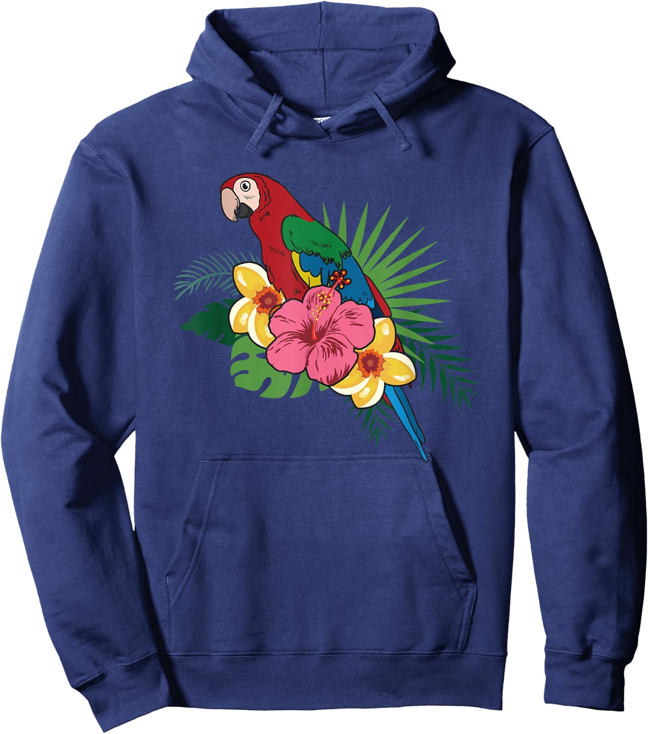 Vintage Aloha Hawaiian Parrot Shirt - Macaw Hoodie - Hoodie | Navy