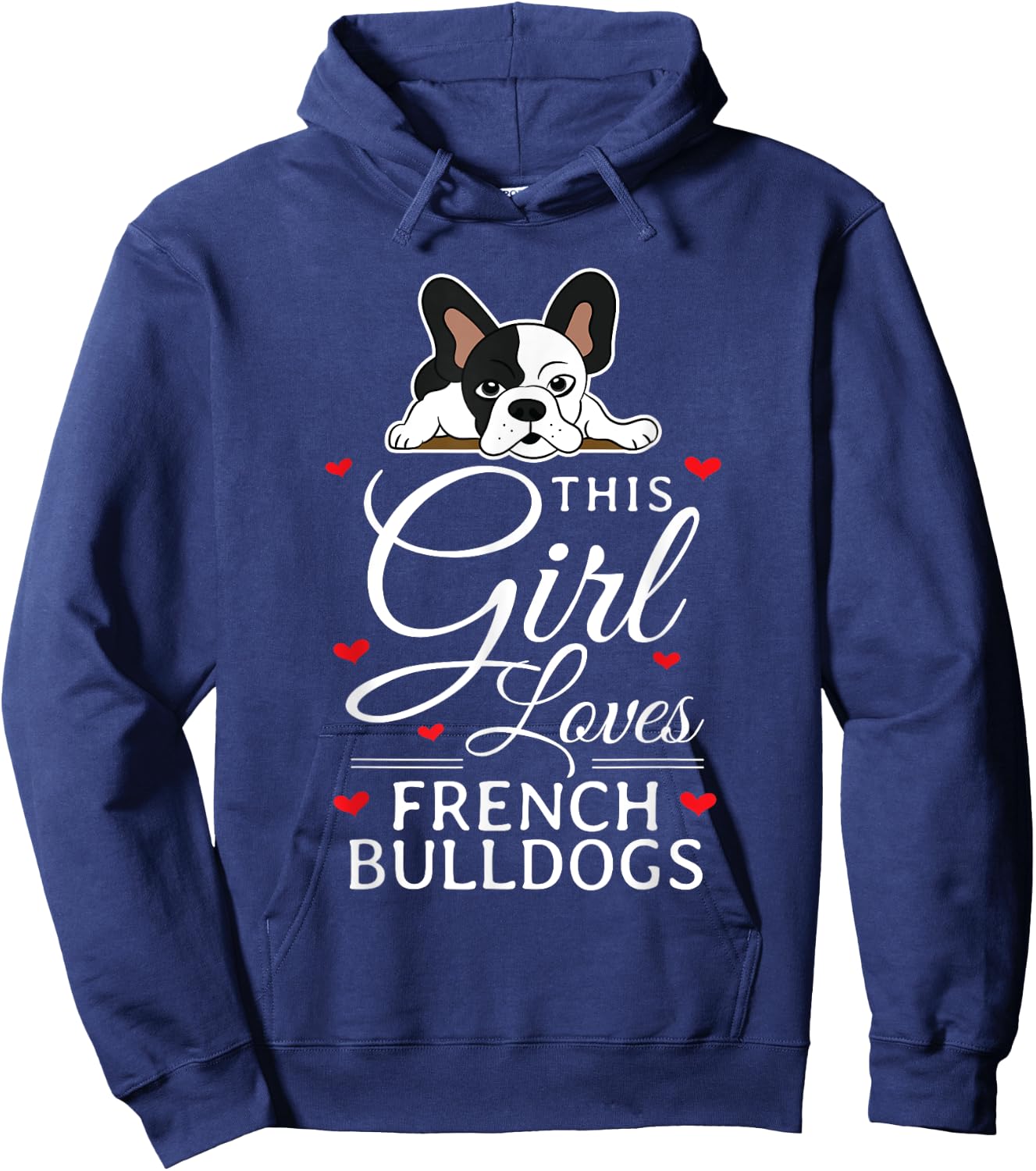 This Girl Loves French Bulldogs Clothes Gift Frenchie Hoodie - Hoodie | Navy