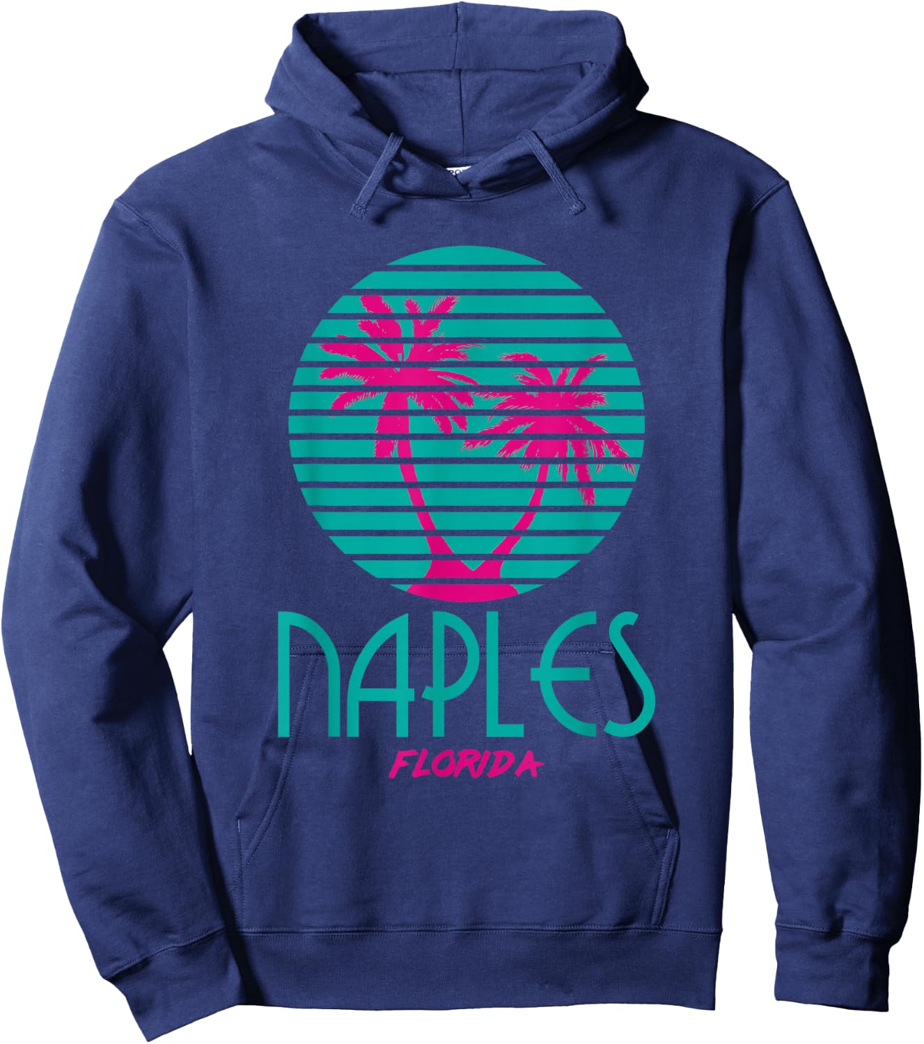 Naples Florida T Shirt Souvenirs 80s FL Palm Trees Hoodie - Hoodie | Navy