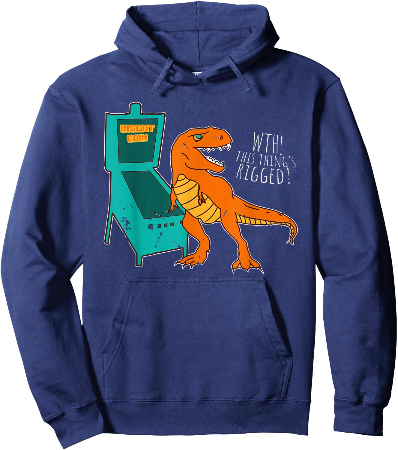 Dinosaur Pinball Wizard Arcade Machine Player Picture Shirt Hoodie - Hoodie | Navy