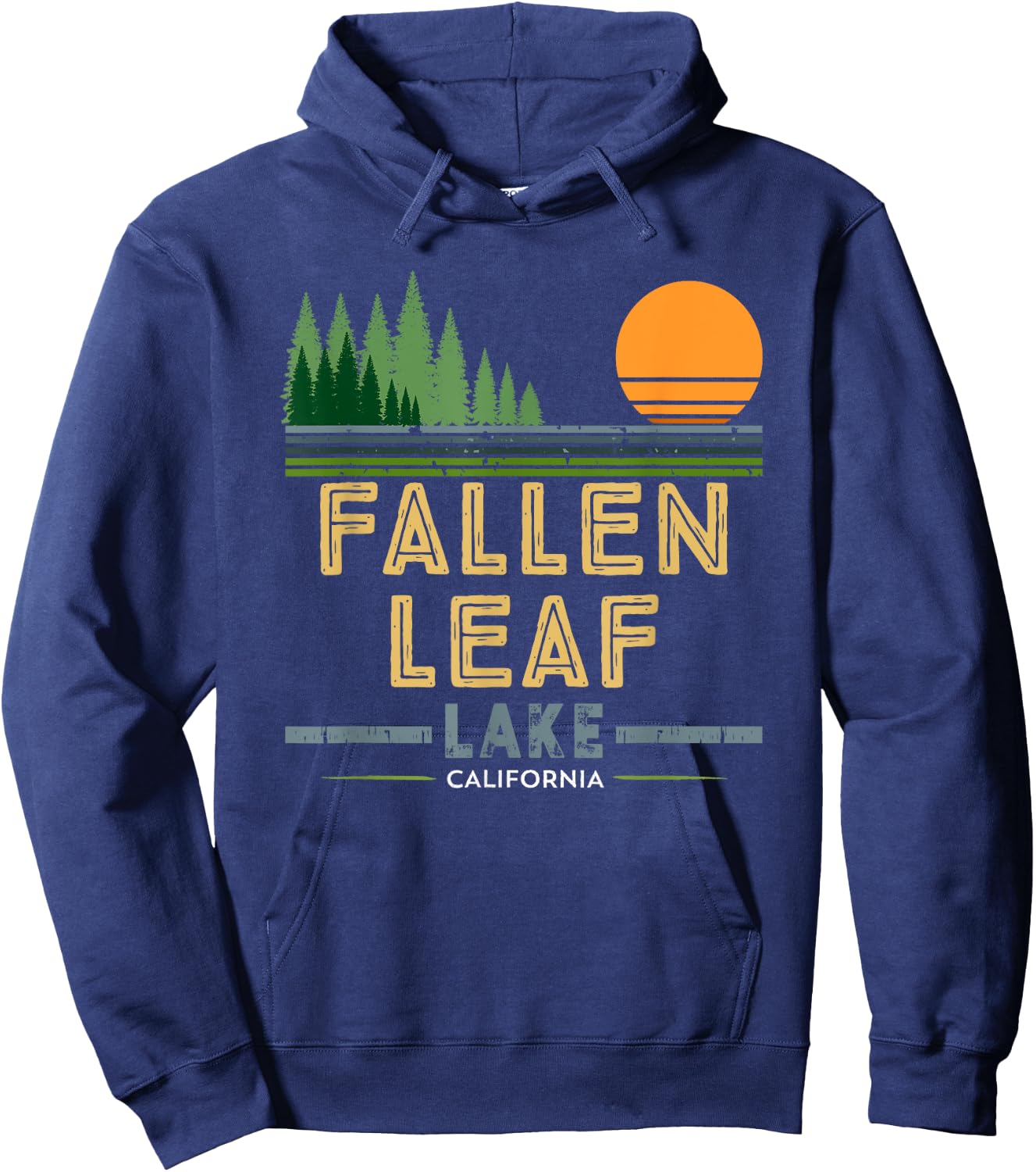 Vintage Fallen Leaf California Hoodie - Hoodie | Navy