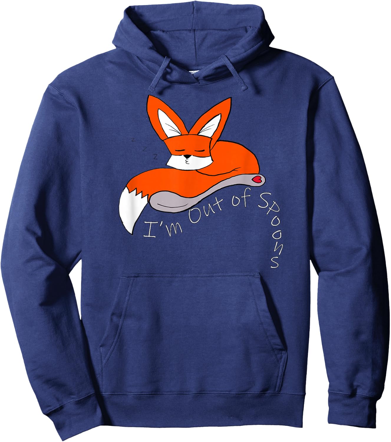 Out of Spoons Fox Chronic Pain Hoodie - Hoodie | Navy