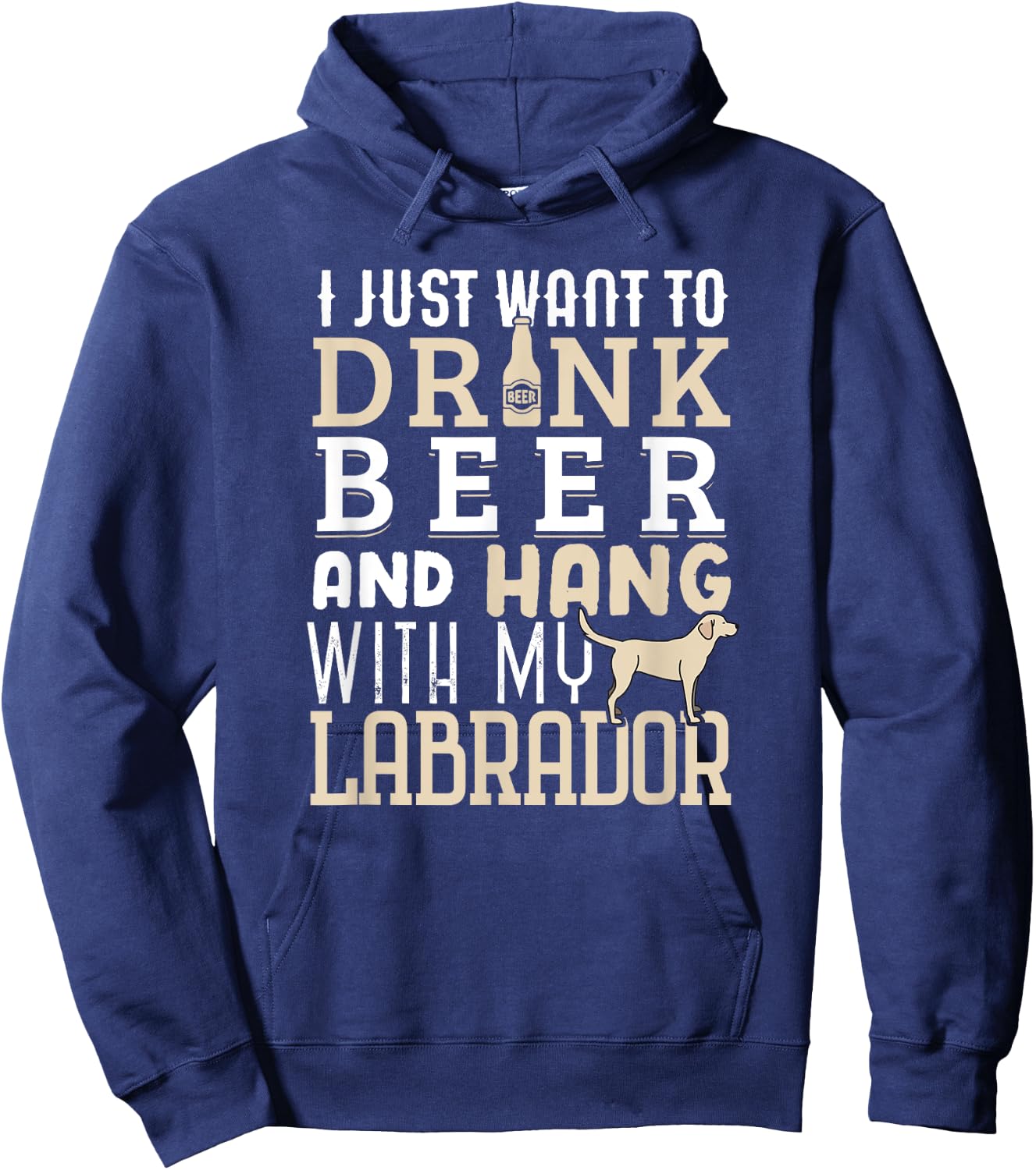 Funny Labrador Dad Shirt Father's Day Lab Retriever & Beer Women Hoodie - Hoodie | Navy