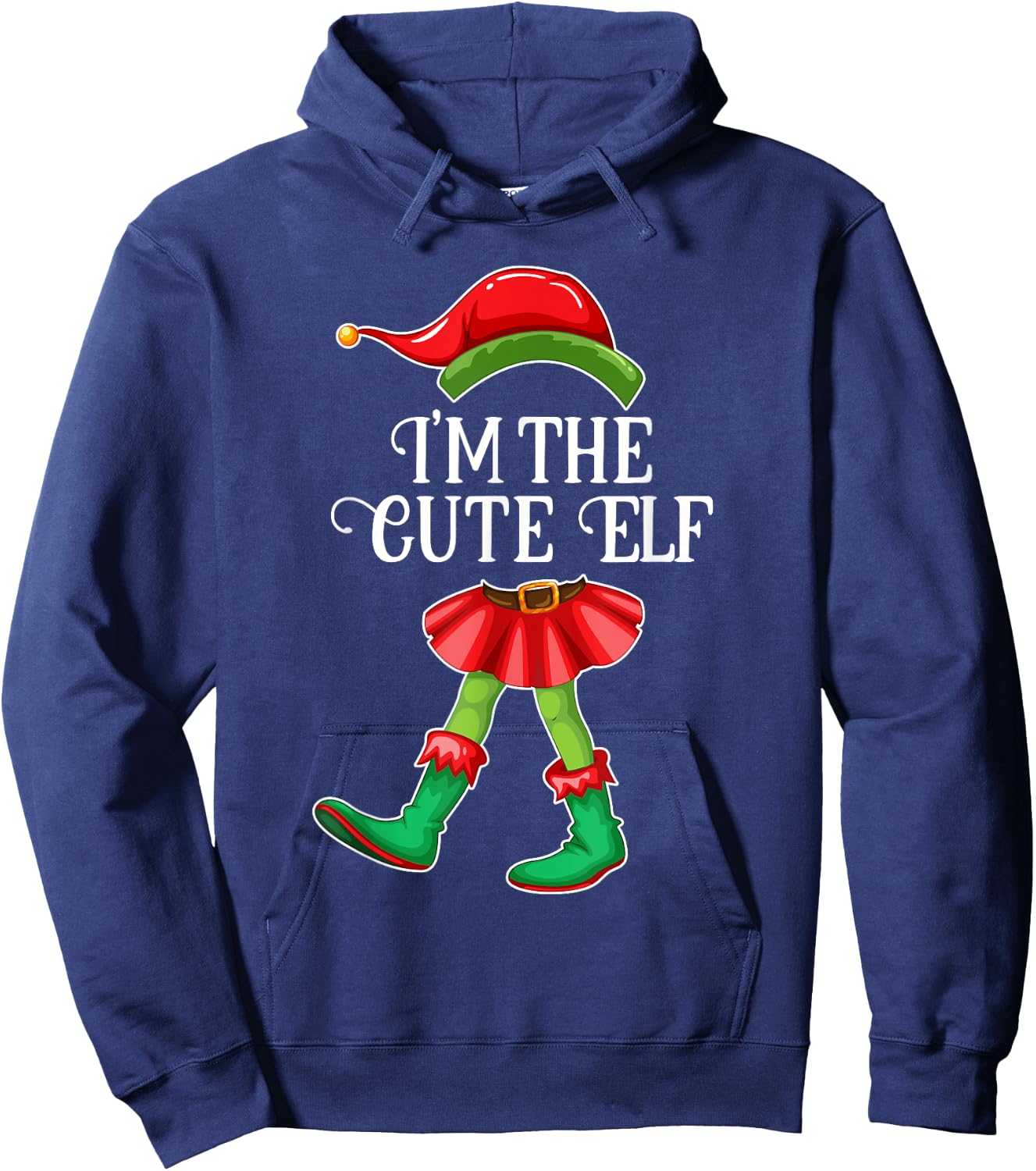 I'm the Cute Elf Christmas Matching Family Group Gift Hoodie - Hoodie | Navy