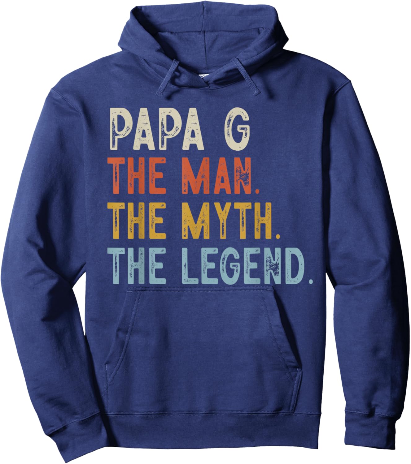 PAPA G The Grandpa The Myth The Legend Fathers Day Vintage Hoodie - Hoodie | Navy