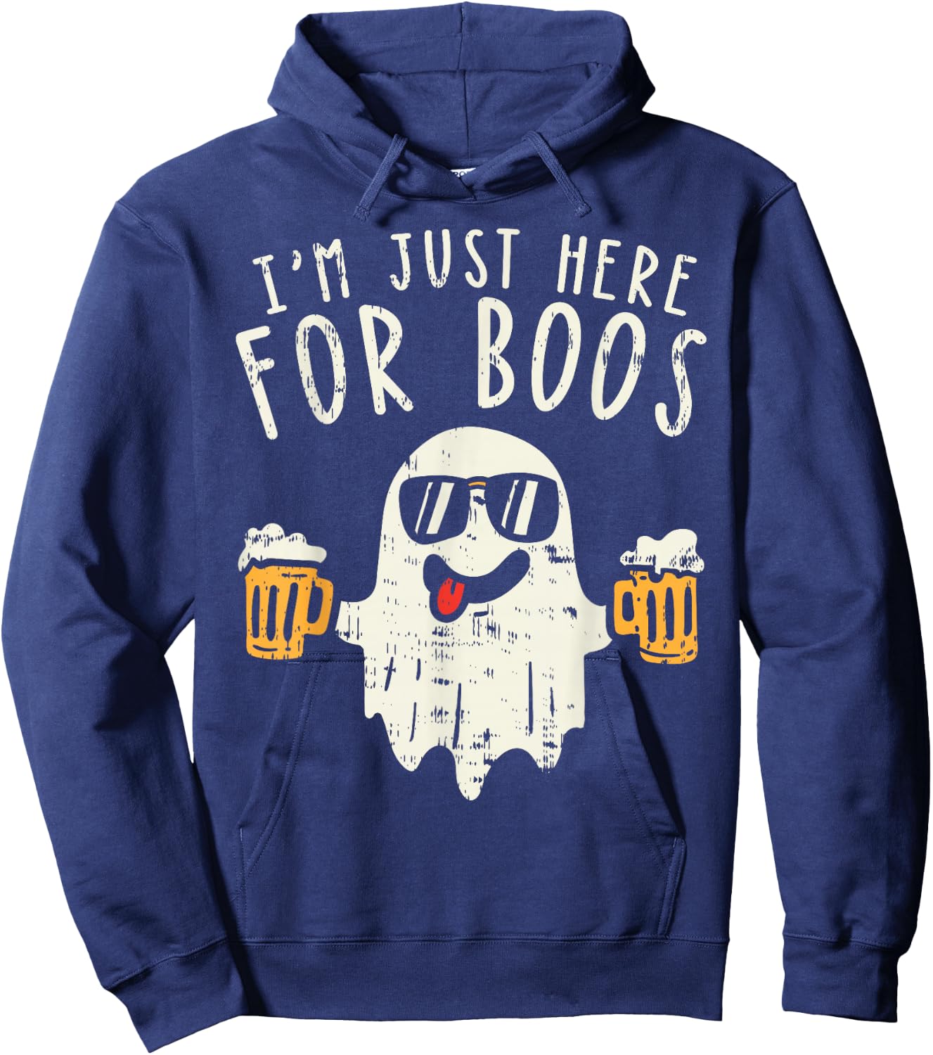 Im Just Here For The Boos Ghost Halloween Costume Beer Lover Hoodie - Hoodie | Navy