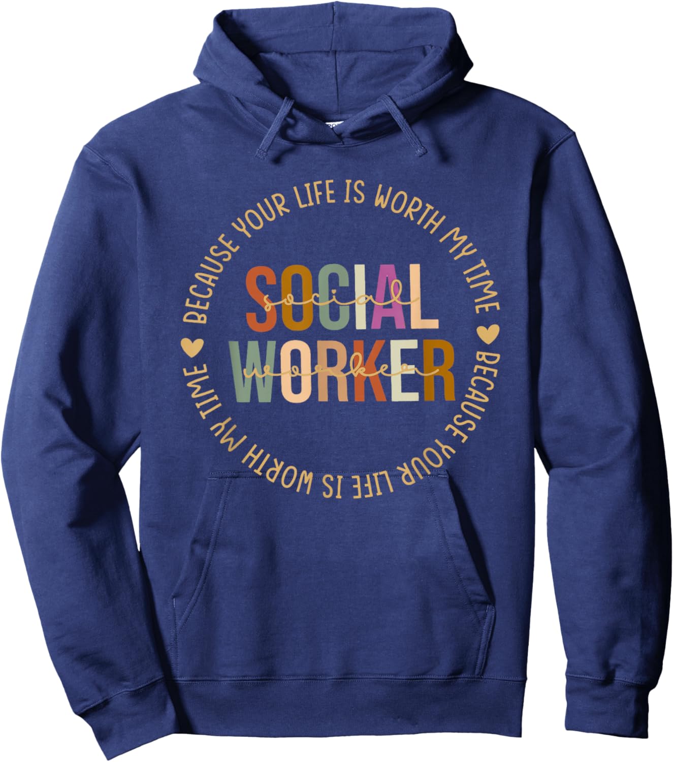 Advocate Support Empower Social Worker Social Work Month Hoodie - Hoodie | Navy