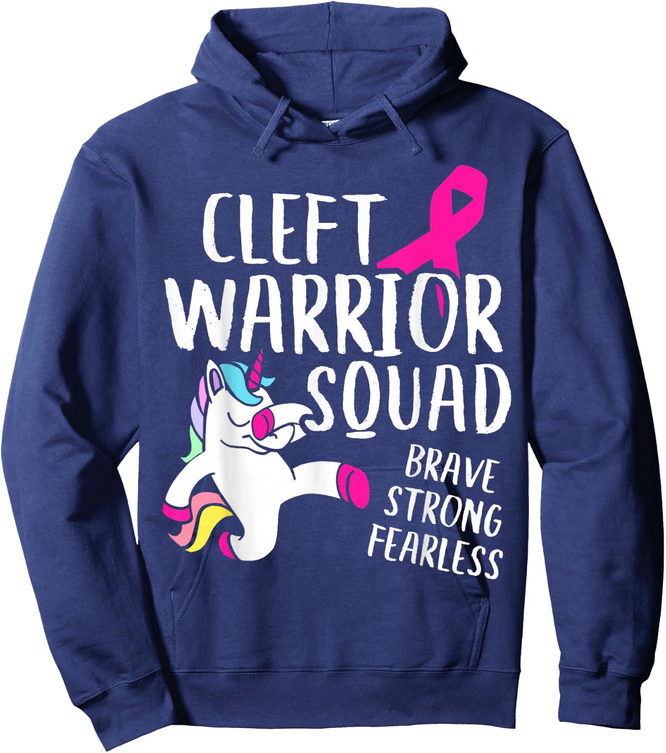 Cleft Palate Lip Warrior Squad Cleft Strong Awareness Hoodie - Hoodie | Navy