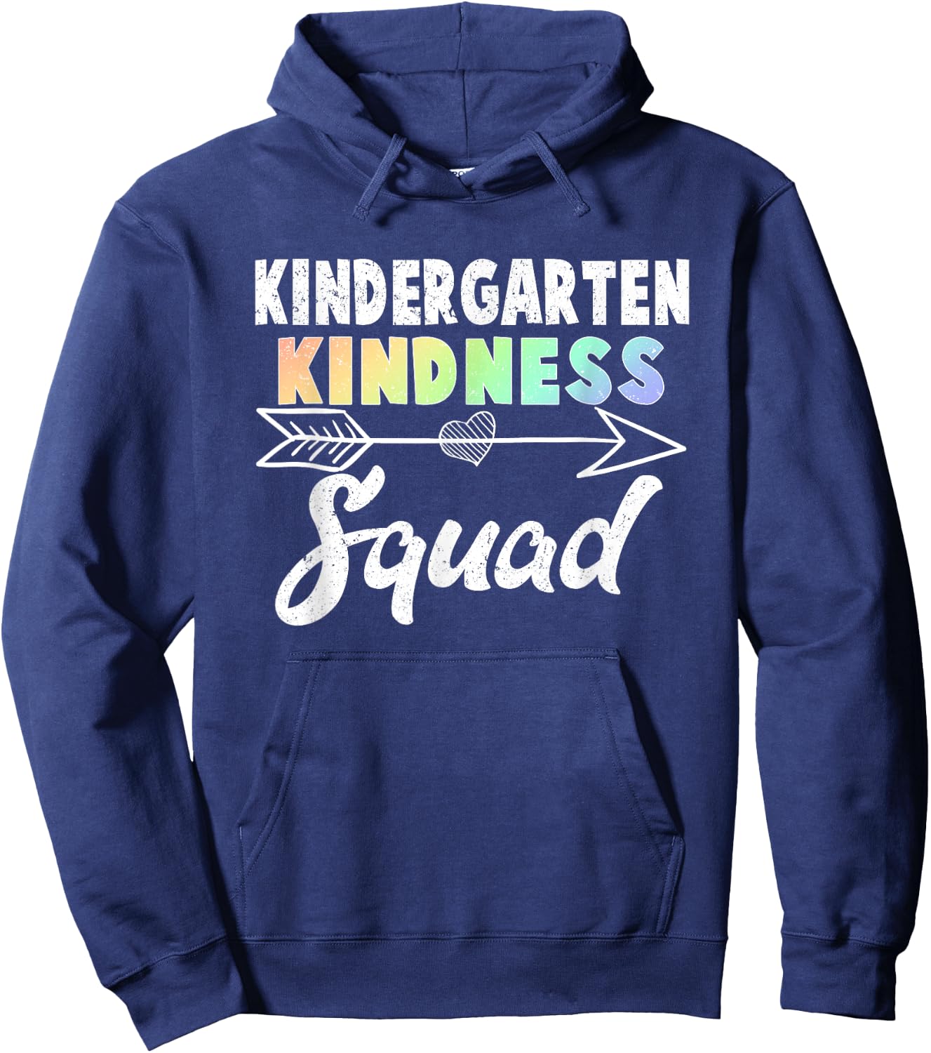 Teacher Team Shirt Kindergarten Kindness Squad Rainbow Gift Women Kids Hoodie - Hoodie | Navy