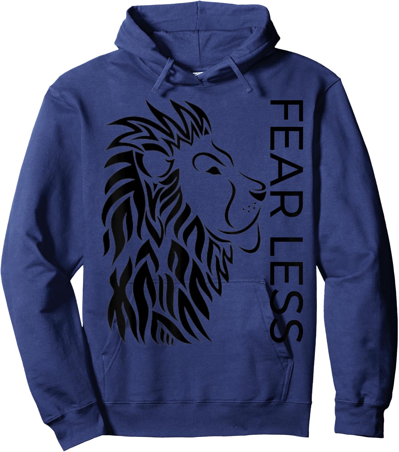 Be Fearless and "Fear Less" Brave Strong Lion Proud Hoodie - Hoodie | Navy