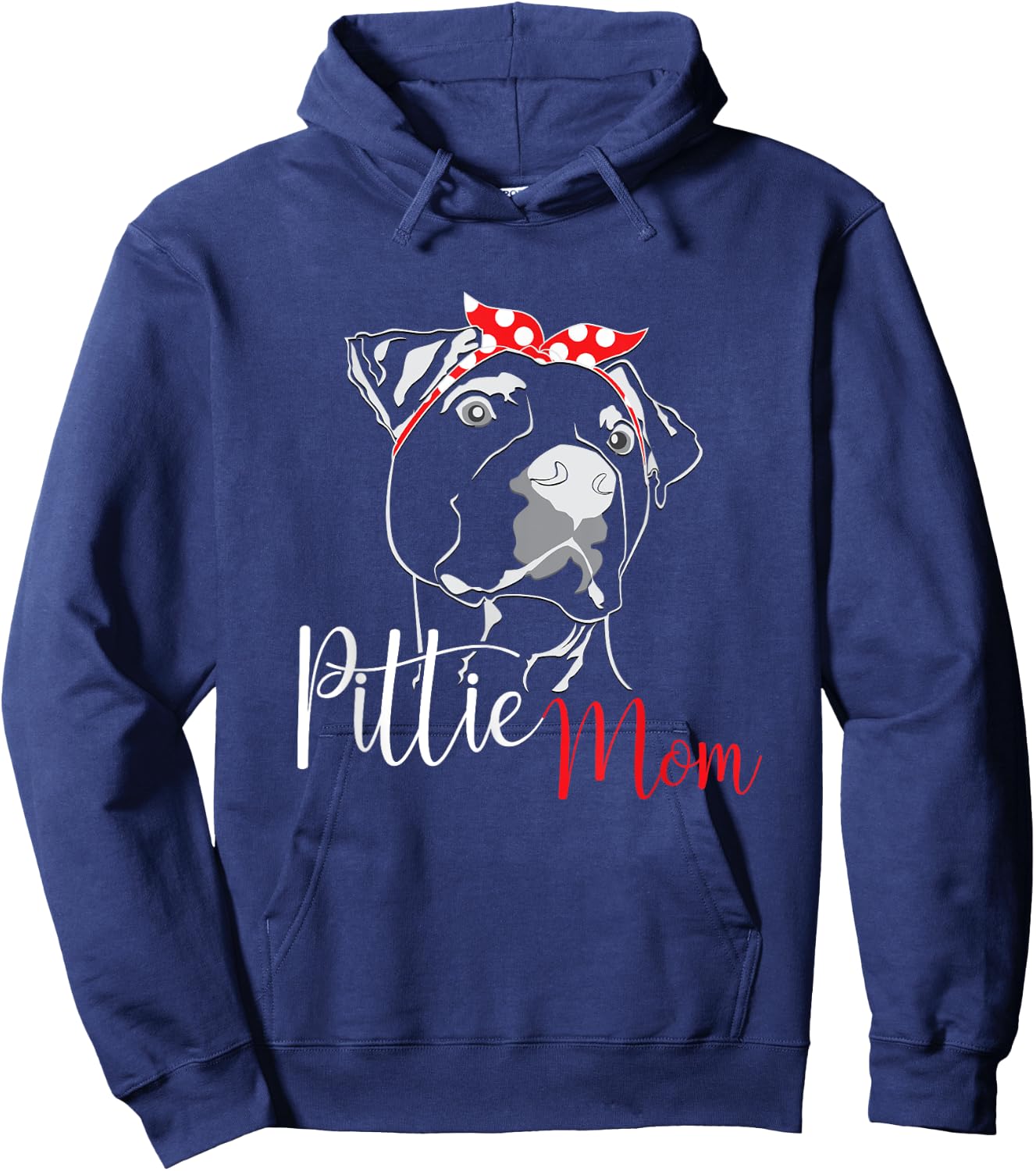 Pittie Mom American Pitbull Dog Lover Dogs Mother's Day Women Girls Kids Hoodie - Hoodie | Navy