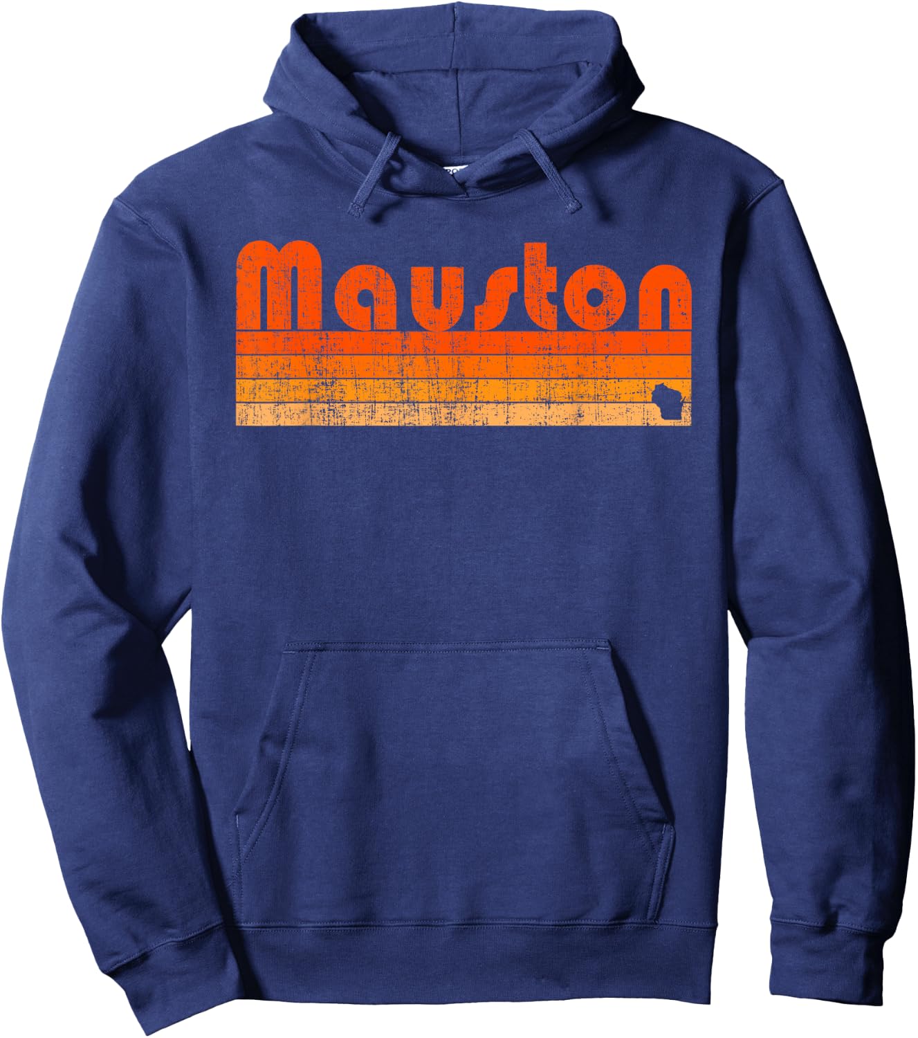 Retro 80s Style Mauston WI Hoodie - Hoodie | Navy