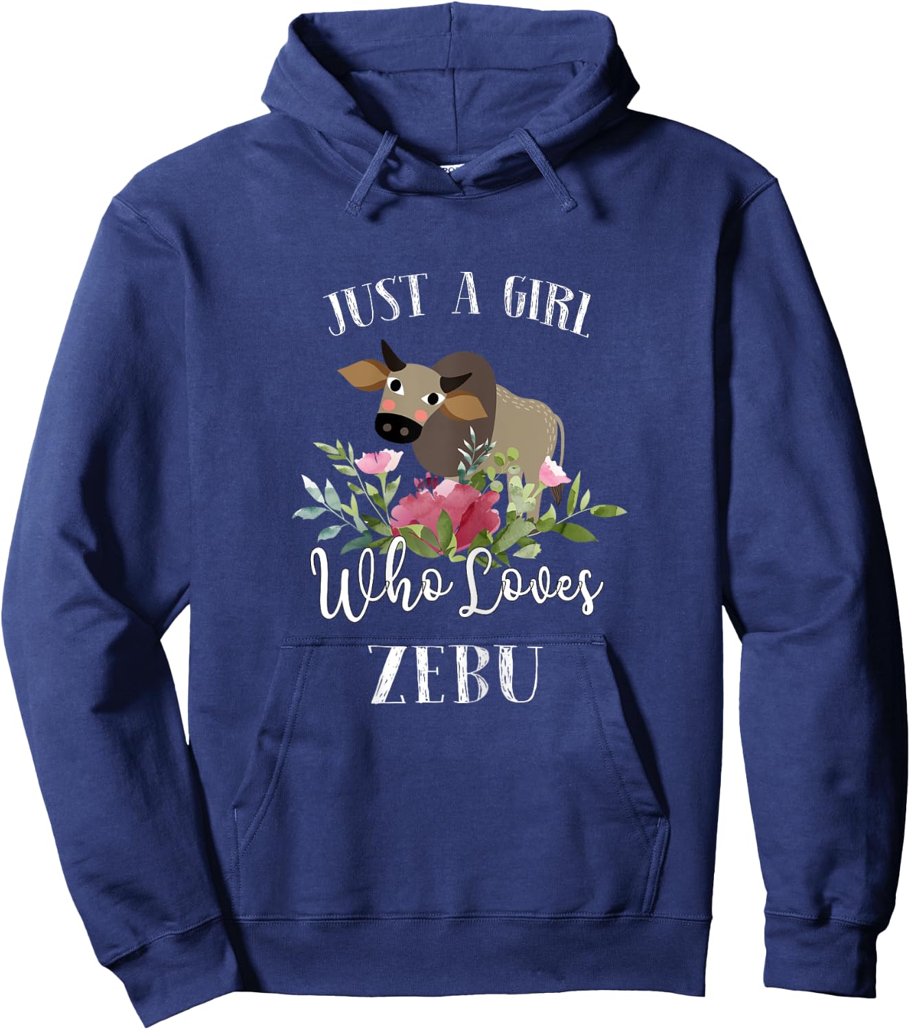 Zebu Lover Shirt Farmer - Just a Girl Who Loves Zebu Hoodie - Hoodie | Navy