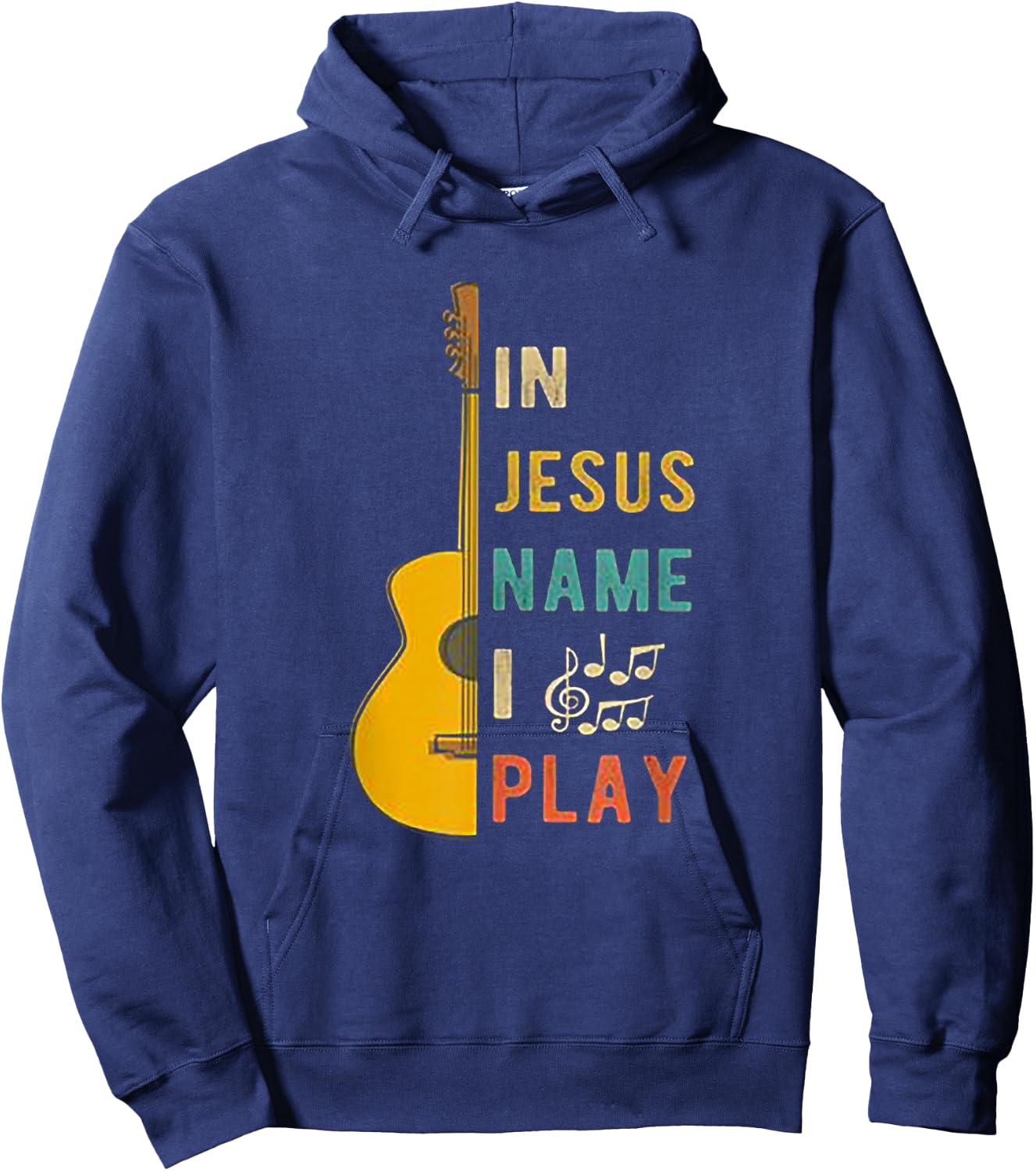 In Jesus Name I Play Guitar Guitar Lover Gift Hoodie - Hoodie | Navy
