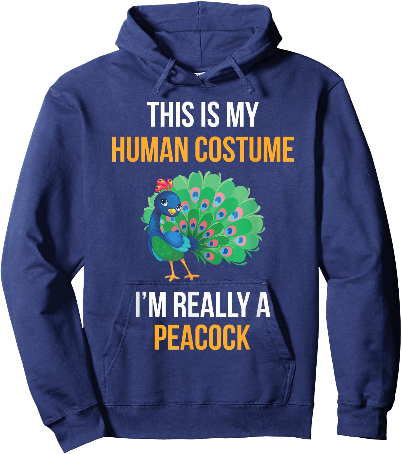 Funny Halloween Peacock Costume Shirt for Kids Women Men Hoodie - Hoodie | Navy