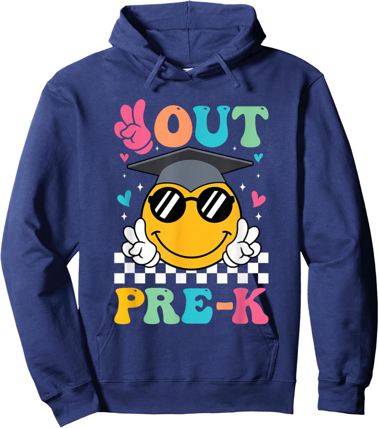 Peace Out Preschool Graduation Pre-K Last Day Of School Hoodie - Hoodie | Navy