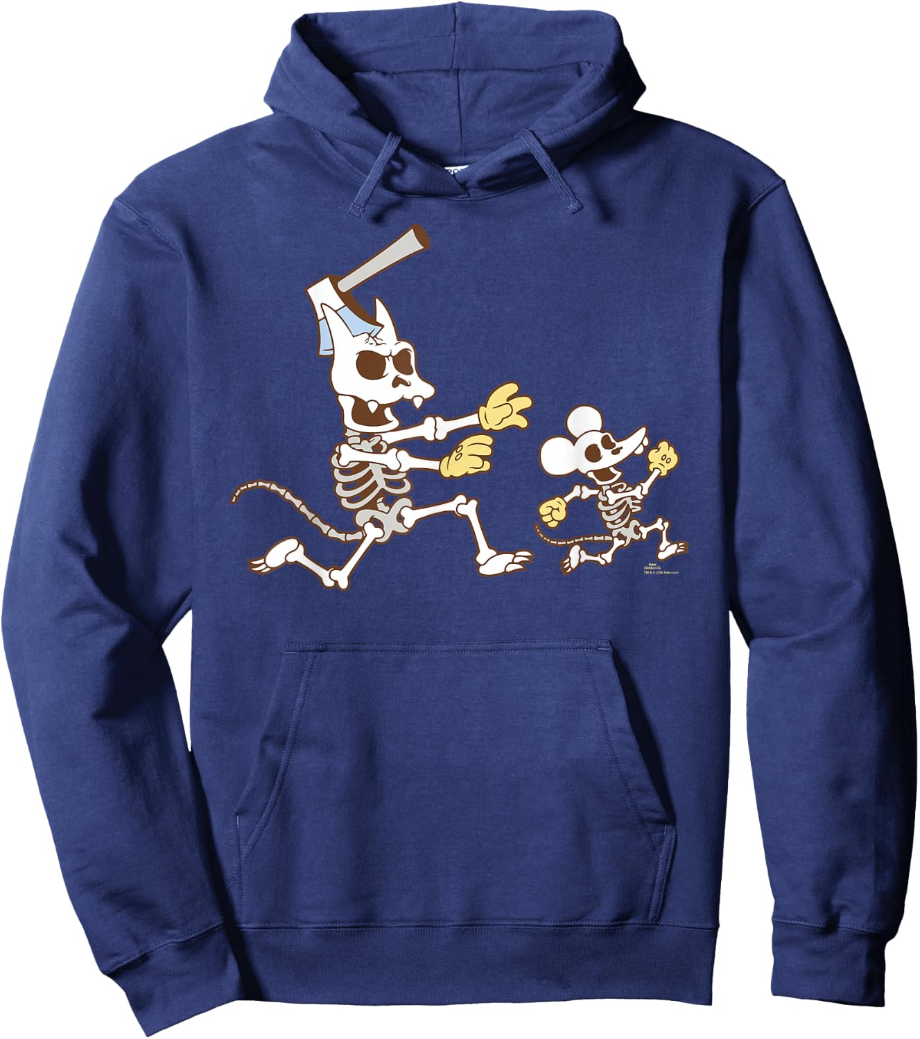 The Simpsons Halloween Itchy & Scratchy Skeleton Chase Hoodie - Hoodie | Navy