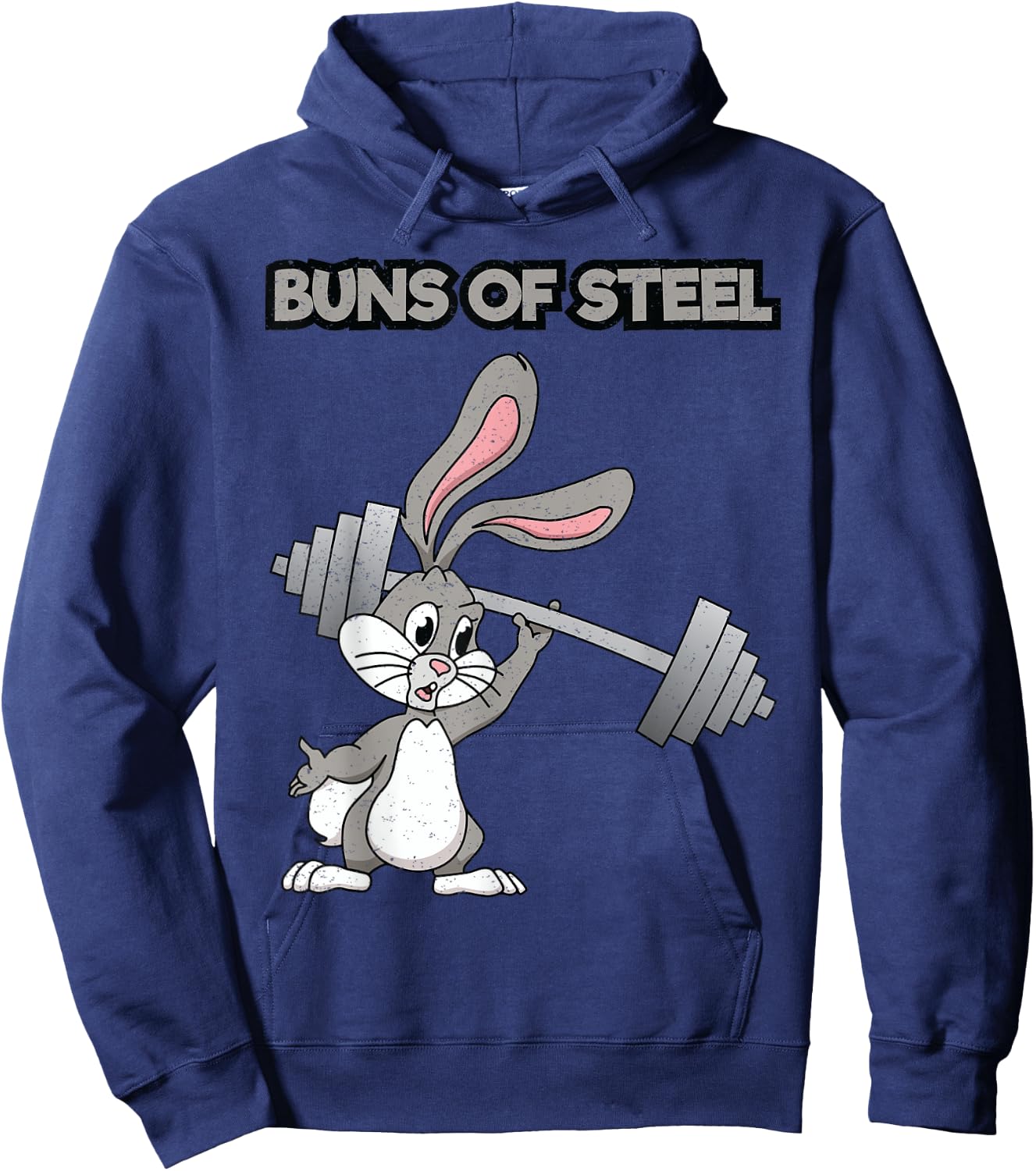 Buns Of Steel Weight Lifting Bunny Workout Animal Hoodie - Hoodie | Navy