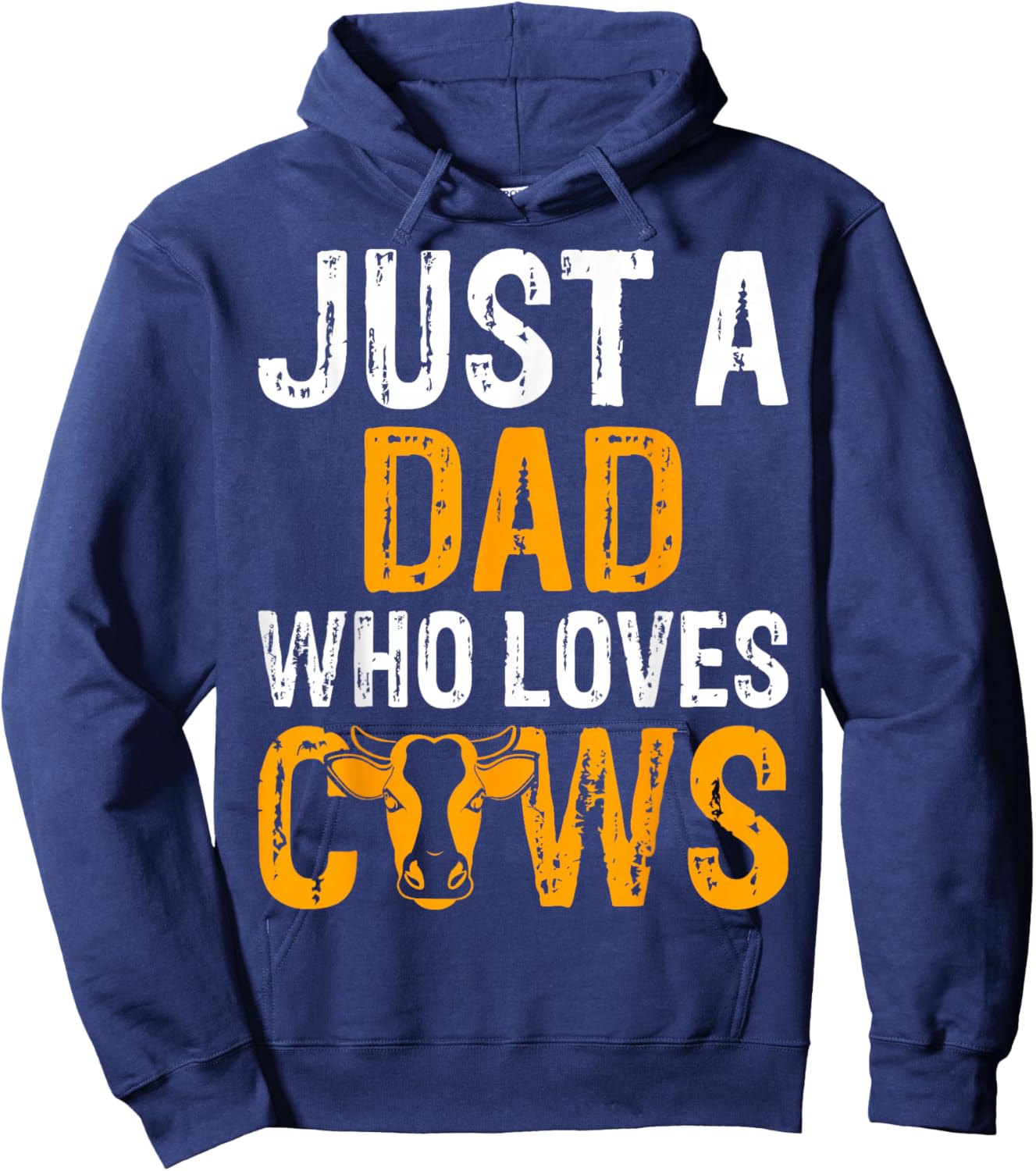 Just a Dad Who Loves Cows - Father’s Day Cow Lover Daddy Hoodie - Hoodie | Navy