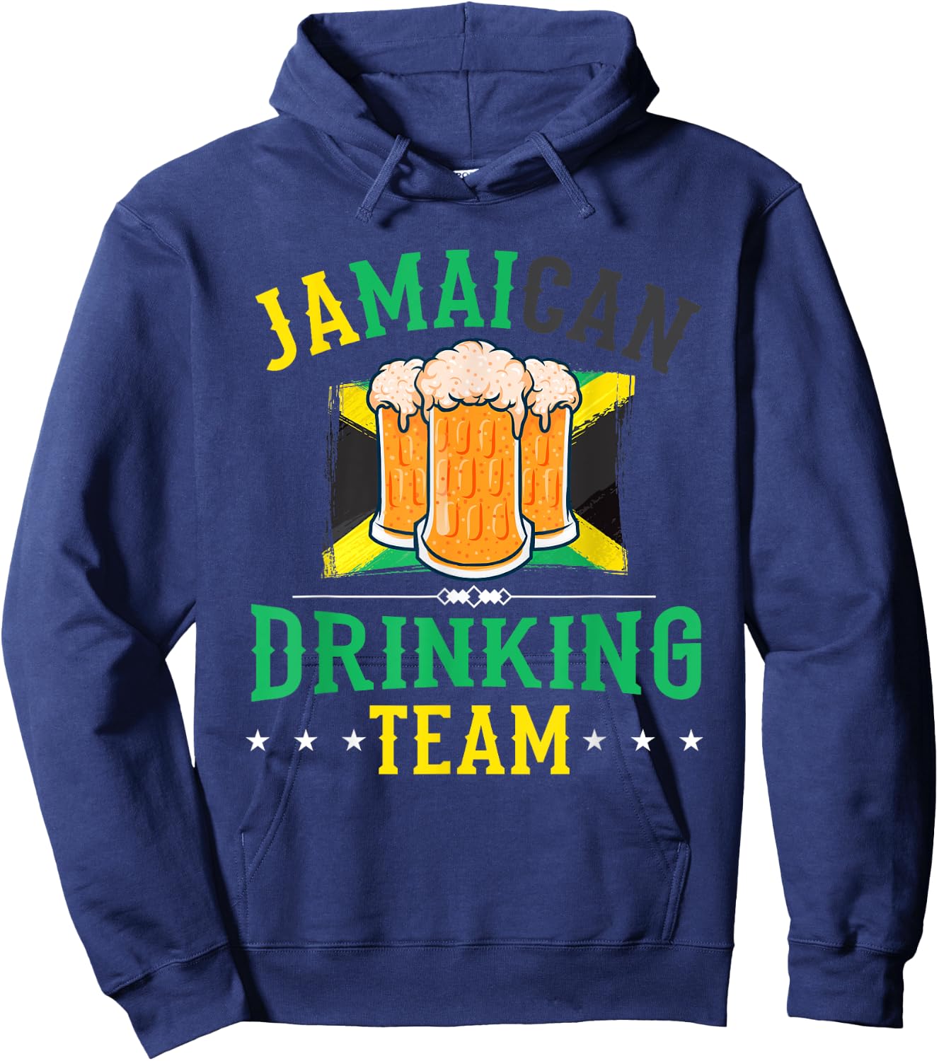 Jamaican Drinking Team Jamaica Flag Gift Beer Drinkers Hoodie - Hoodie | Navy