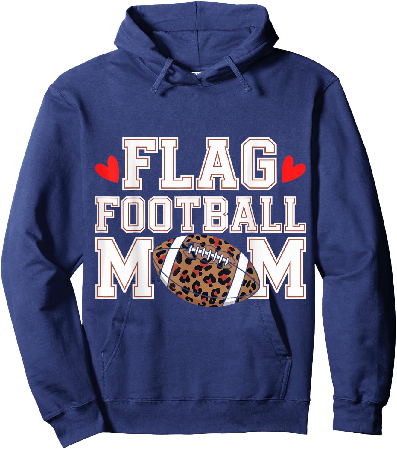 Flag Football Mom Funny Flag Football Player Mom Hoodie - Hoodie | Navy